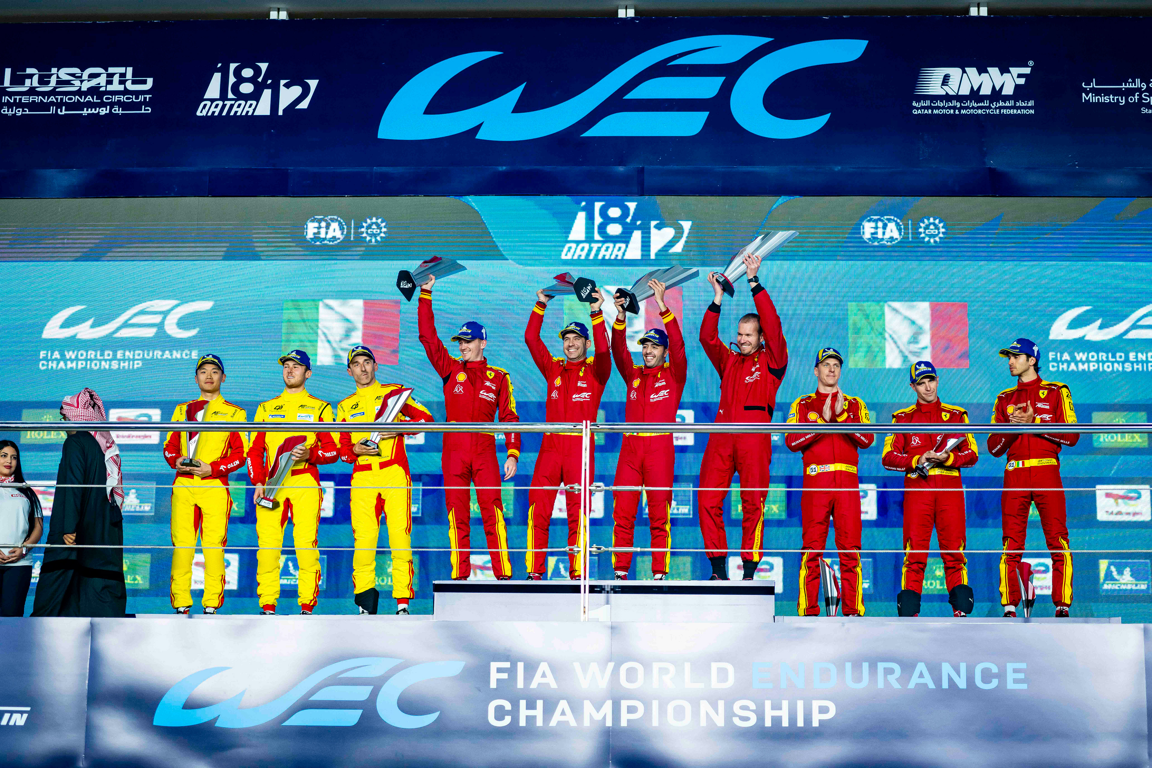 #50 Ferrari AF Corse Ferrari 499P: Antonio Fuoco, Miguel Molina, Nicklas Nielsen #83 AF Corse Ferrari 499P: Robert Kubica, Yifei Ye, Philip Hanson #51 Ferrari AF Corse Ferrari 499P: Alessandro Pier Guidi, James Calado, Antonio Giovinazzi © 2024-2025 Shameem Fahath