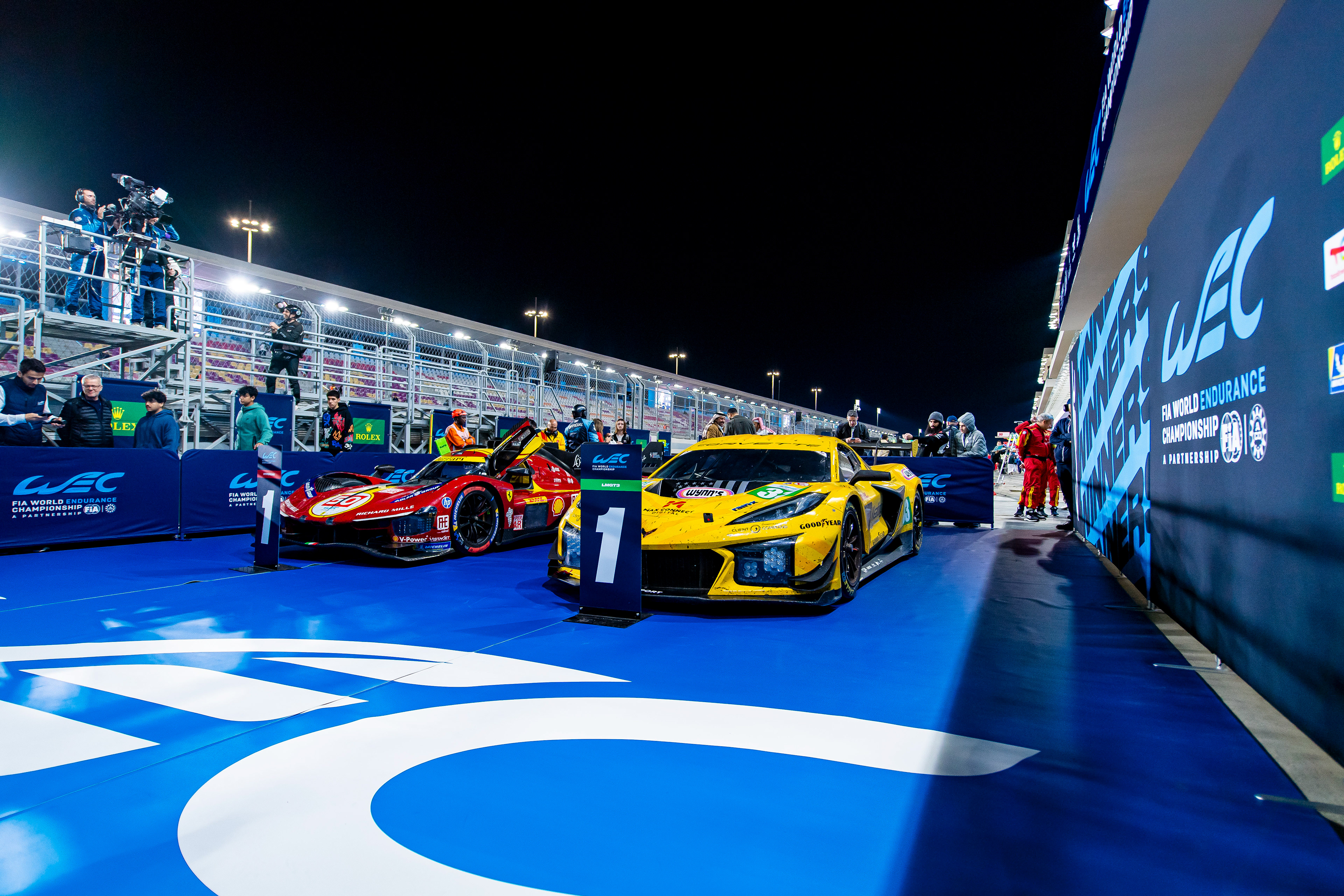 #33 TF Sport Corvette Z06 LMGT3.R: Ben Keating, Jonny Edgar, Daniel Juncadella #50 Ferrari AF Corse Ferrari 499P: Antonio Fuoco, Miguel Molina, Nicklas Nielsen © 2024-2025 Shameem Fahath