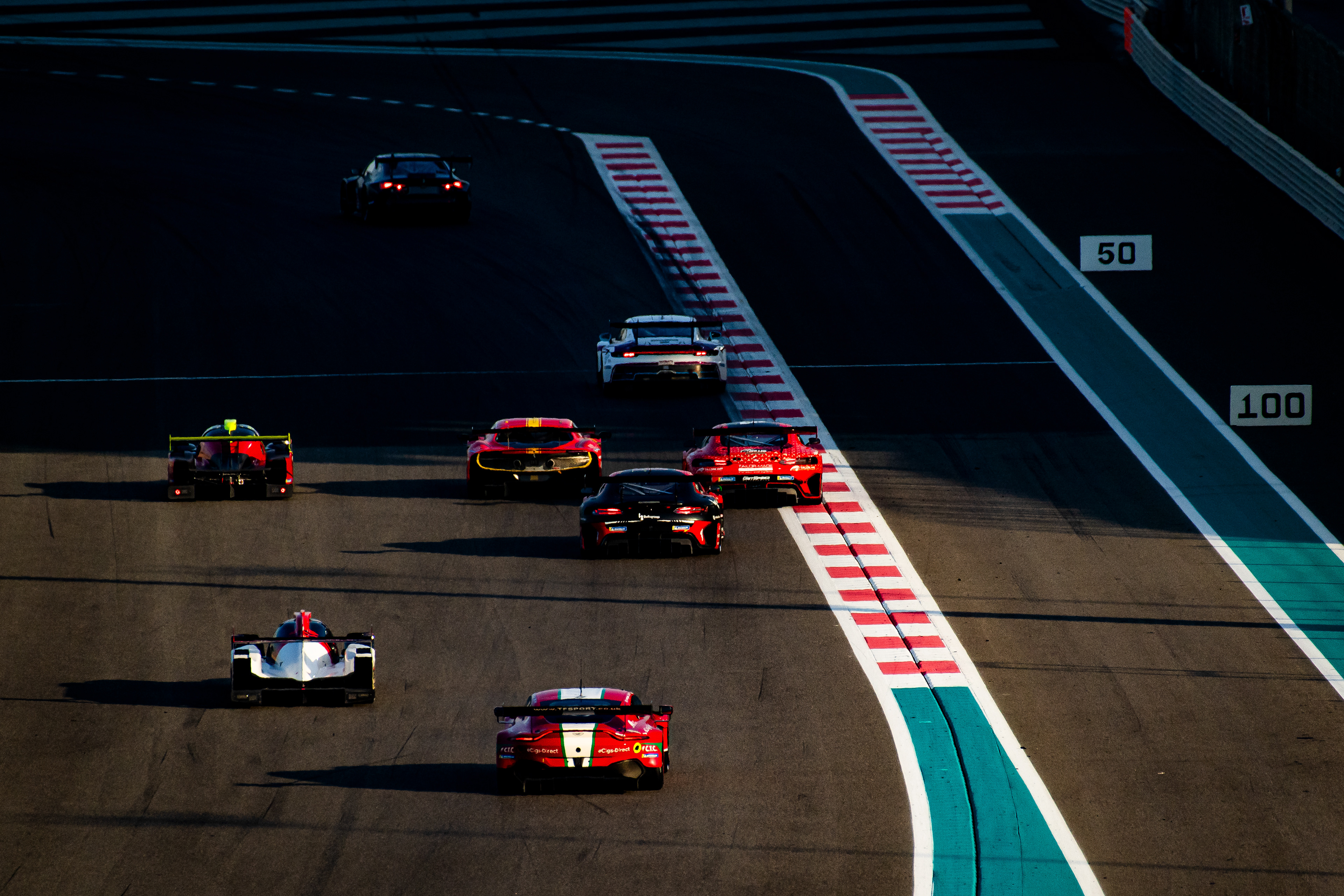 Traffic at Yas Marina Circuit