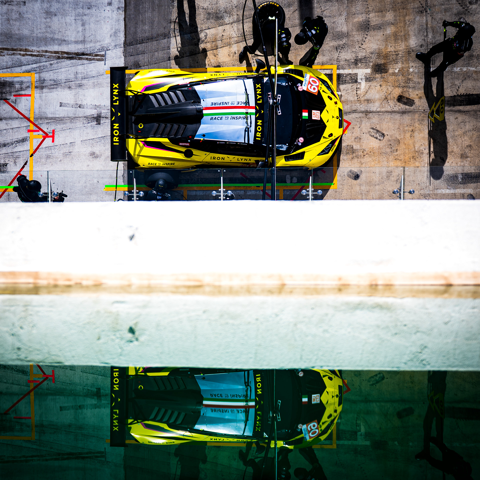 #60 IRON LYNX  ITA G Lamborghini Huracan LMGT3 Evo2 of Claudio Schiavoni, Matteo Cressoni, Franck Perera 