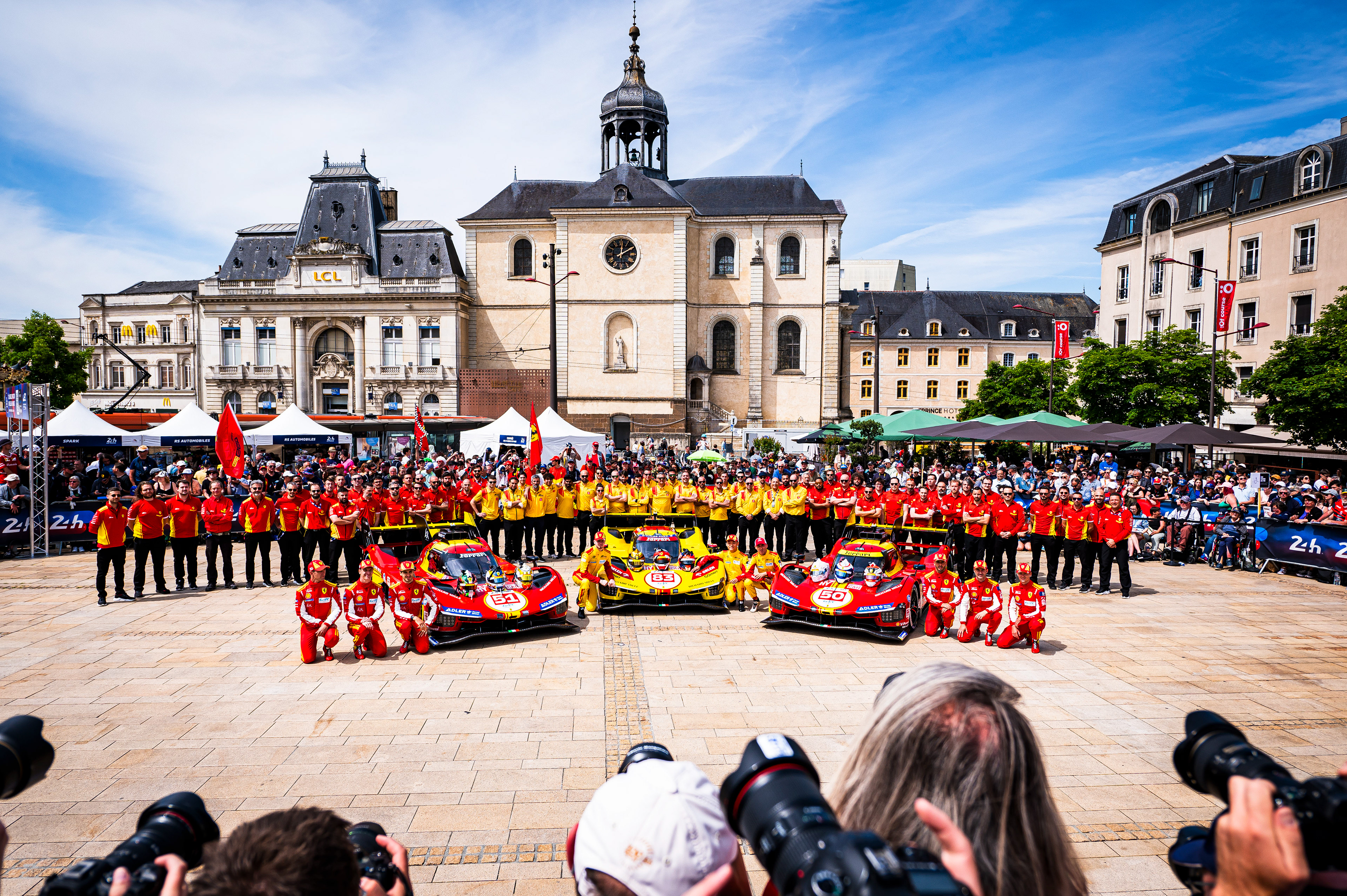 #51 Ferrari AF Corse Ferrari 499P: Alessandro Pier Guidi, James Calado, Antonio Giovinazzi | #83 AF Corse Ferrari 499P: Robert Kubica, Robert Shwartzman, Yifei Ye | #50 Ferrari AF Corse Ferrari 499P: Antonio Fuoco, Miguel Molina, Nicklas Nielsen