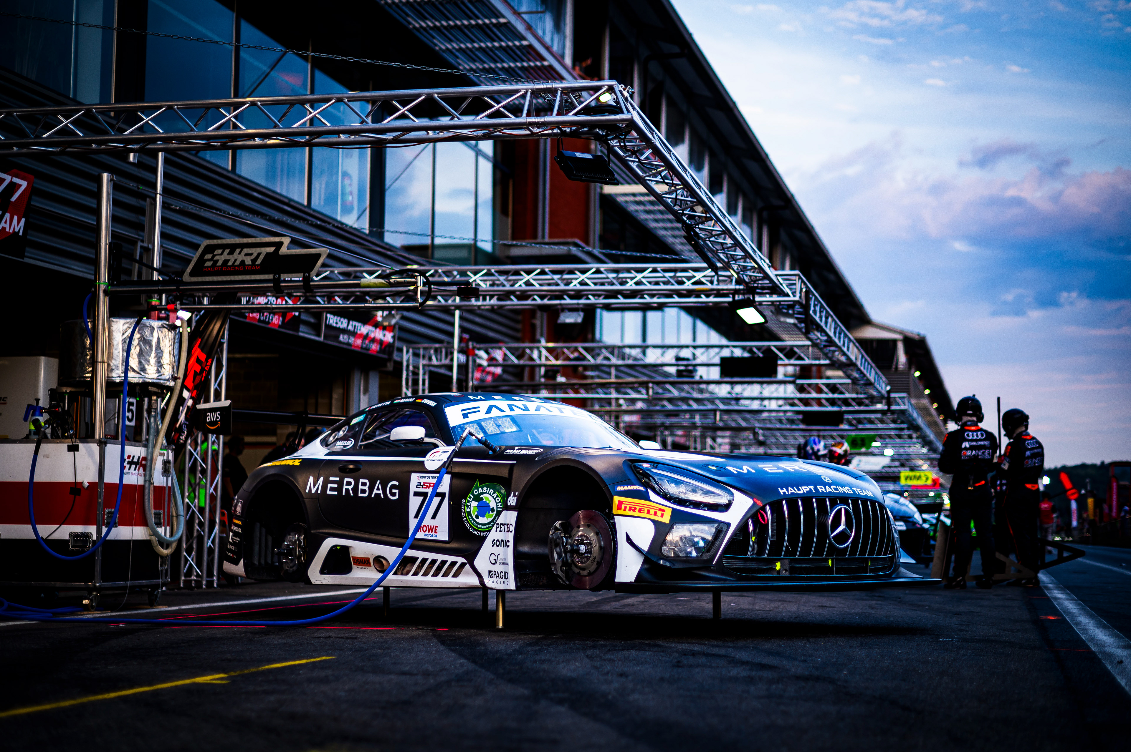 #77 Haupt Racing Team Mercedes-AMG GT3 EVO: Arjun Maini, Jusuf Owega, Michele Beretta