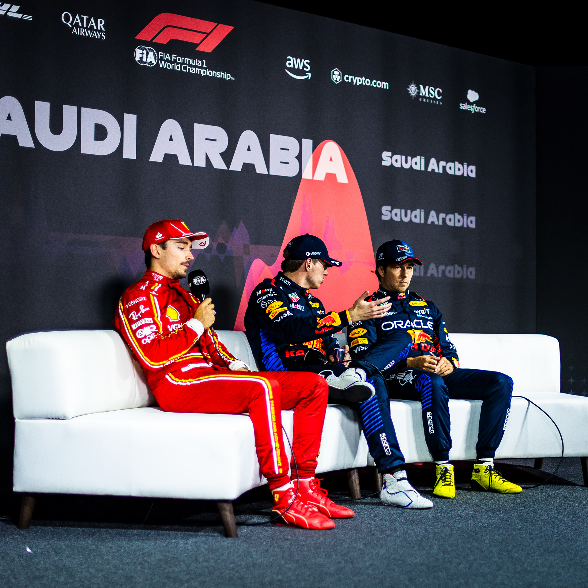 Charles Leclerc - Max Verstappen - Sergio Perez
