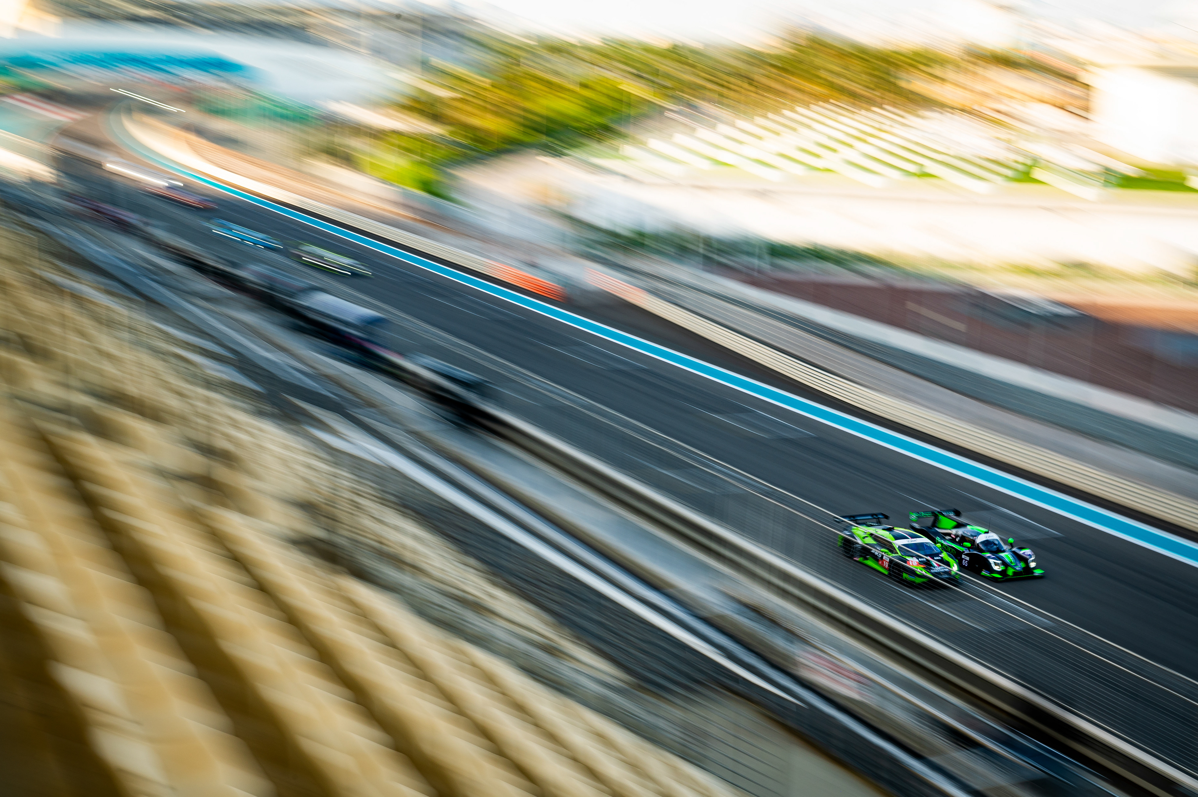 #19 LEIPERT MOTORSPORT Lamborghini Huracan GT3 EVO 2 of Gabriel Rindone, Brendon Leitch, Marco Mapelli & #65 VIPER NIZA RACING of Douglas Khoo, Dominic Ang