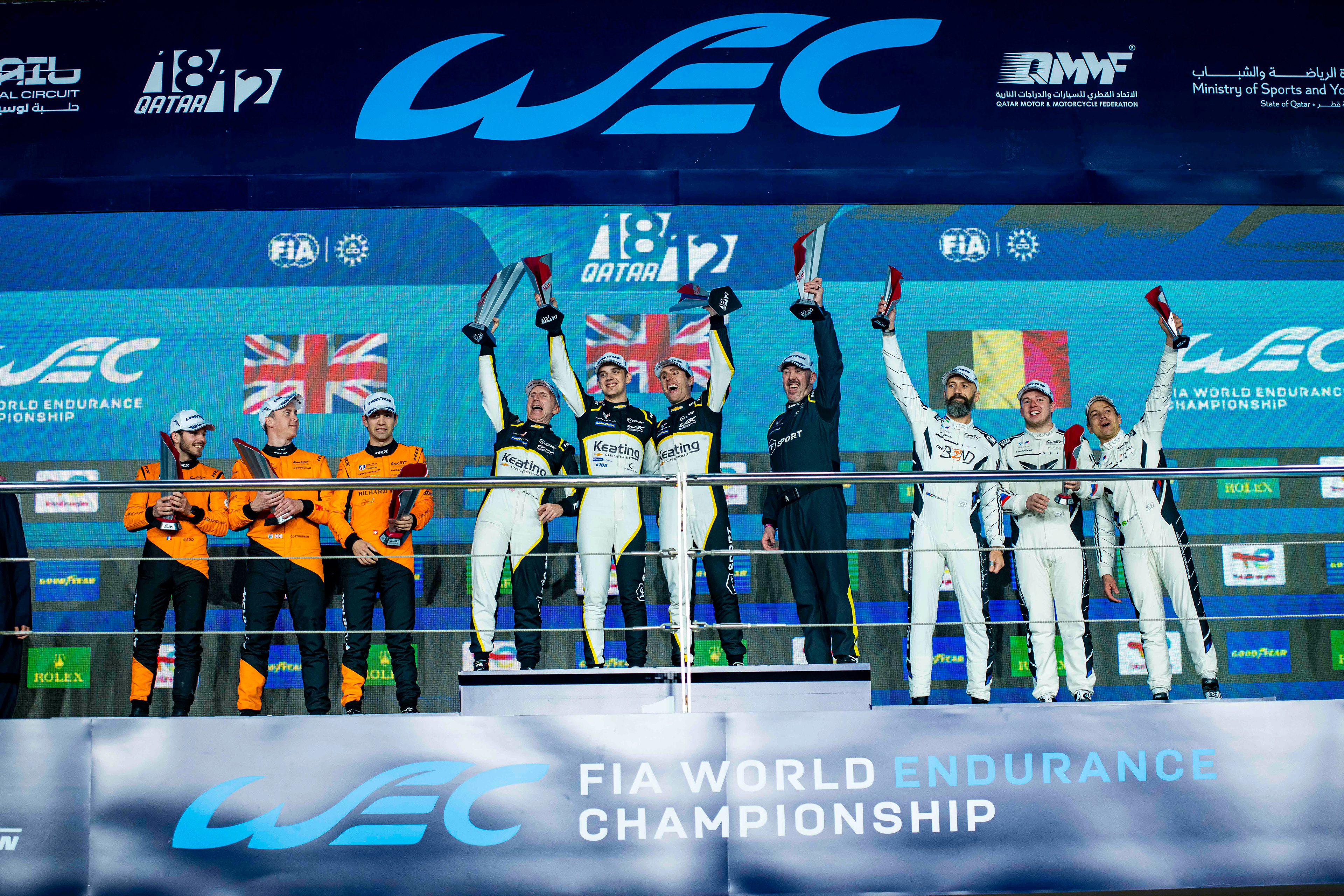 #33 TF Sport Corvette Z06 LMGT3.R: Ben Keating, Jonny Edgar, Daniel Juncadella #95 United Autosports Mclaren 720S LMGT3 Evo: Darren Leung, Sean Gelael, Marino Sato #27 Heart Of Racing Team Aston Martin Vantage AMR LMGT3: Ian James, Zacharie Robichon, Mattia Drudi© 2024-2025 Shameem Fahath