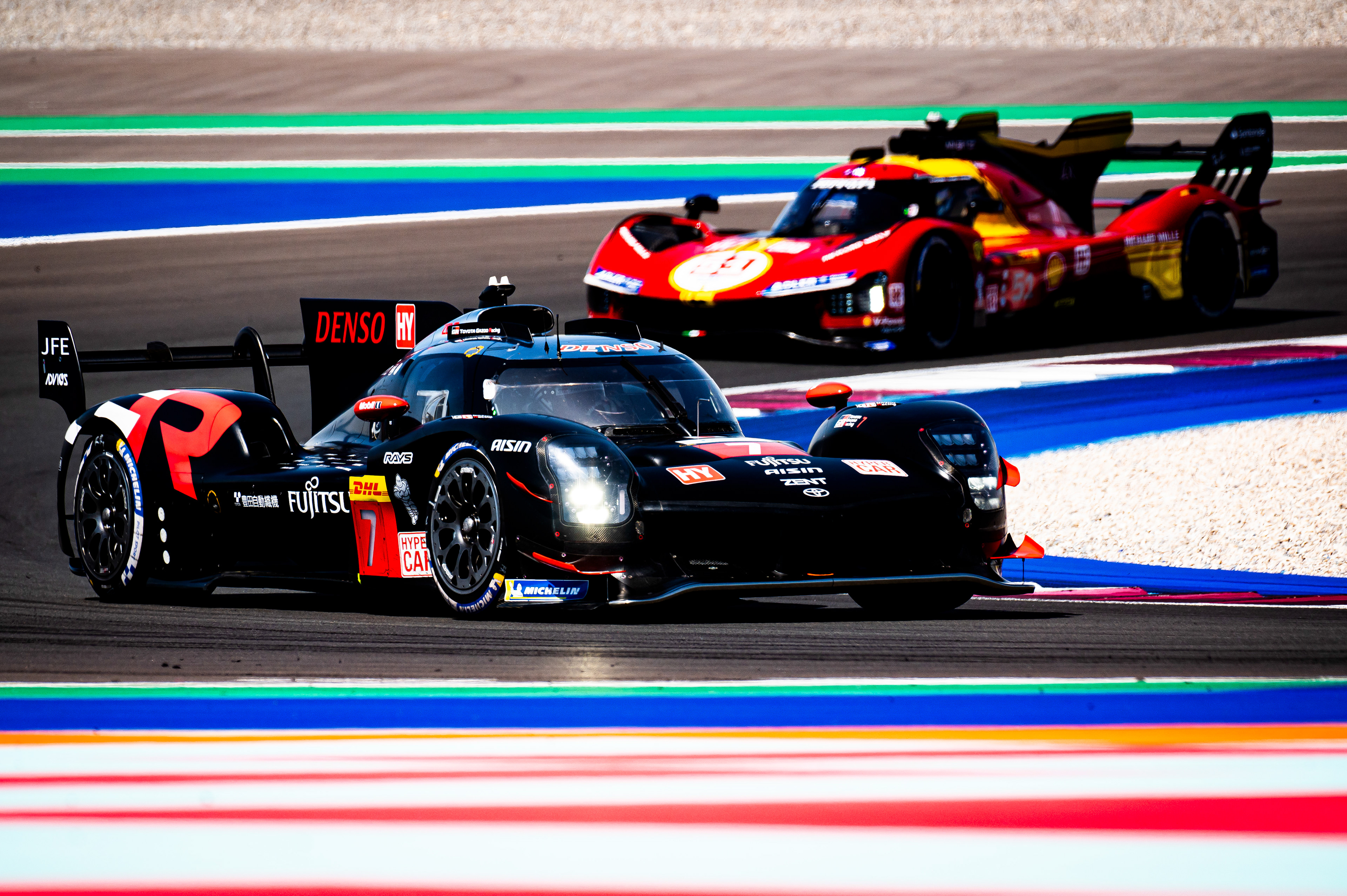 #7 TOYOTA GAZOO RACING JPN M Toyota GR010 - Hybrid of Mike Conway, Kamui Kobayashi, Nyck de Vries x #51 FERRARI AF CORSE ITA M Ferrari 499P  of Alessandro Pier Guidi, James Calado, Antonio Giovinazzi