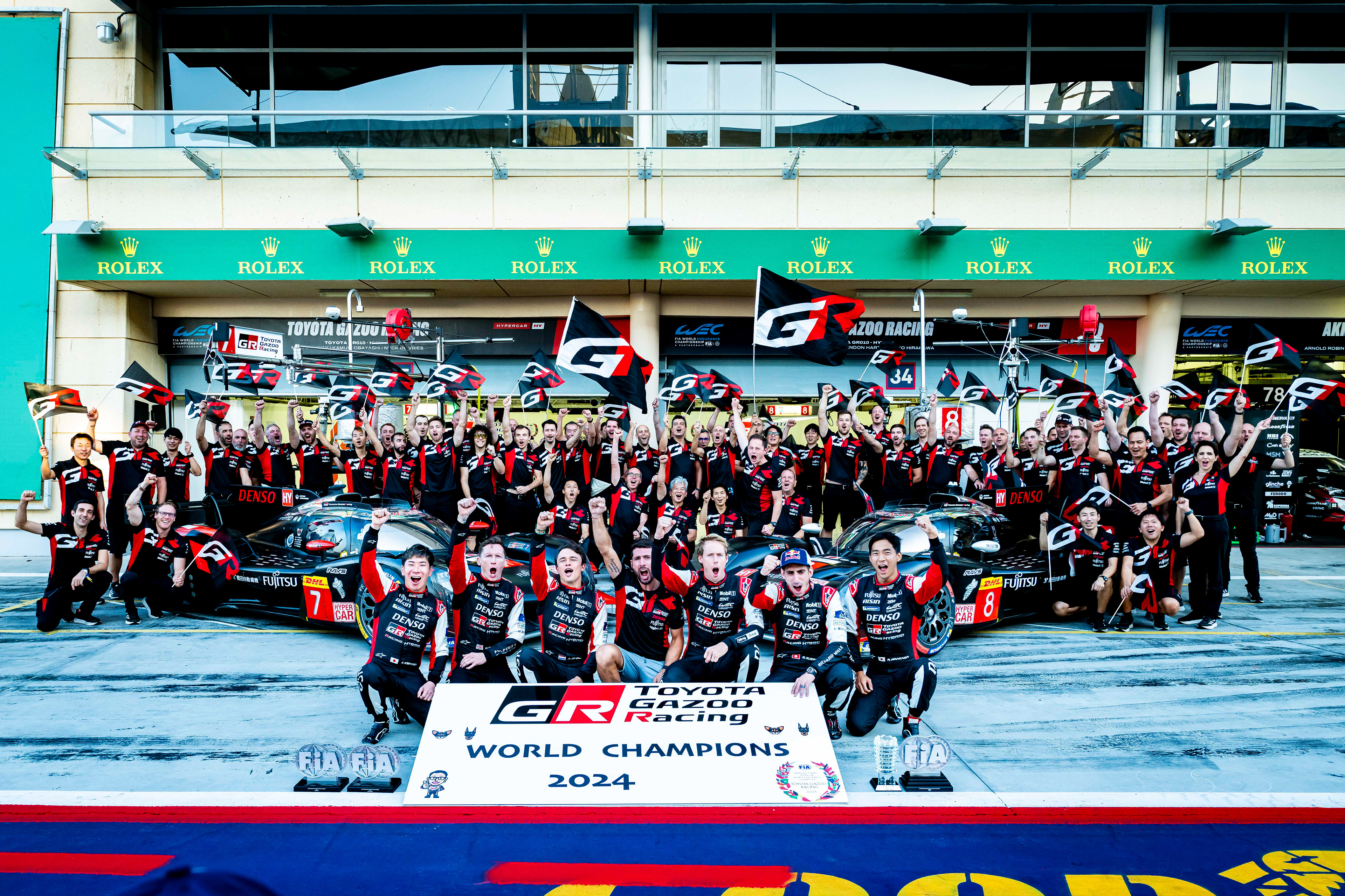 #8 Toyota Gazoo Racing Toyota GR010 - Hybrid: Sebastien Buemi, Brendon Hartley, Ryo Hirakawa #7 Toyota Gazoo Racing Toyota GR010 - Hybrid: Mike Conway, Kamui Kobayashi, Nyck de Vries