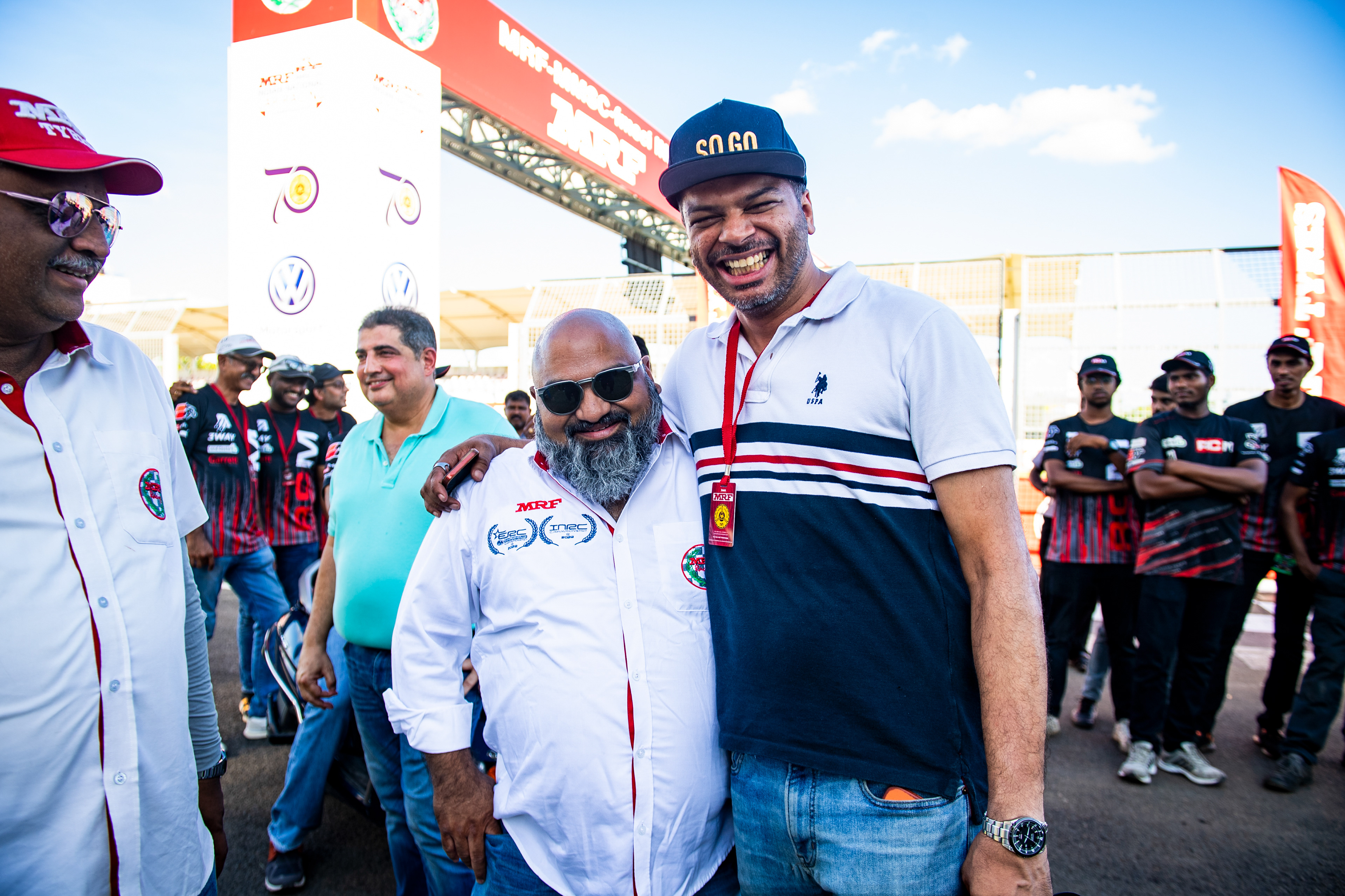 MRF Motorsport head Madhusudhan with Donavan.