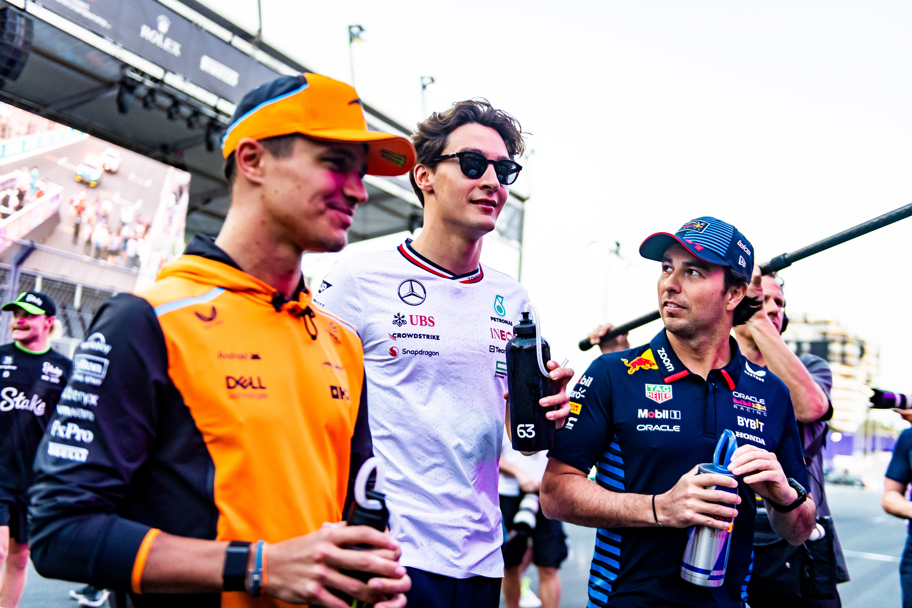 Lando Norris + George Russell + Sergio Perez