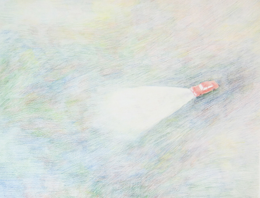 "Volvo Vauva I" coloured pencil on paper