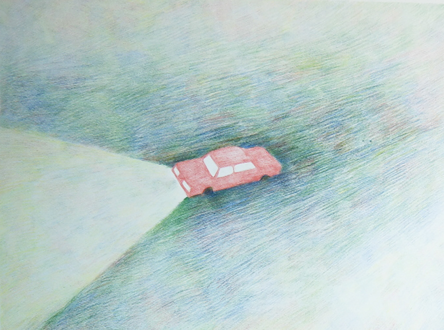 "Volvo Vauva II" coloured pencil on paper