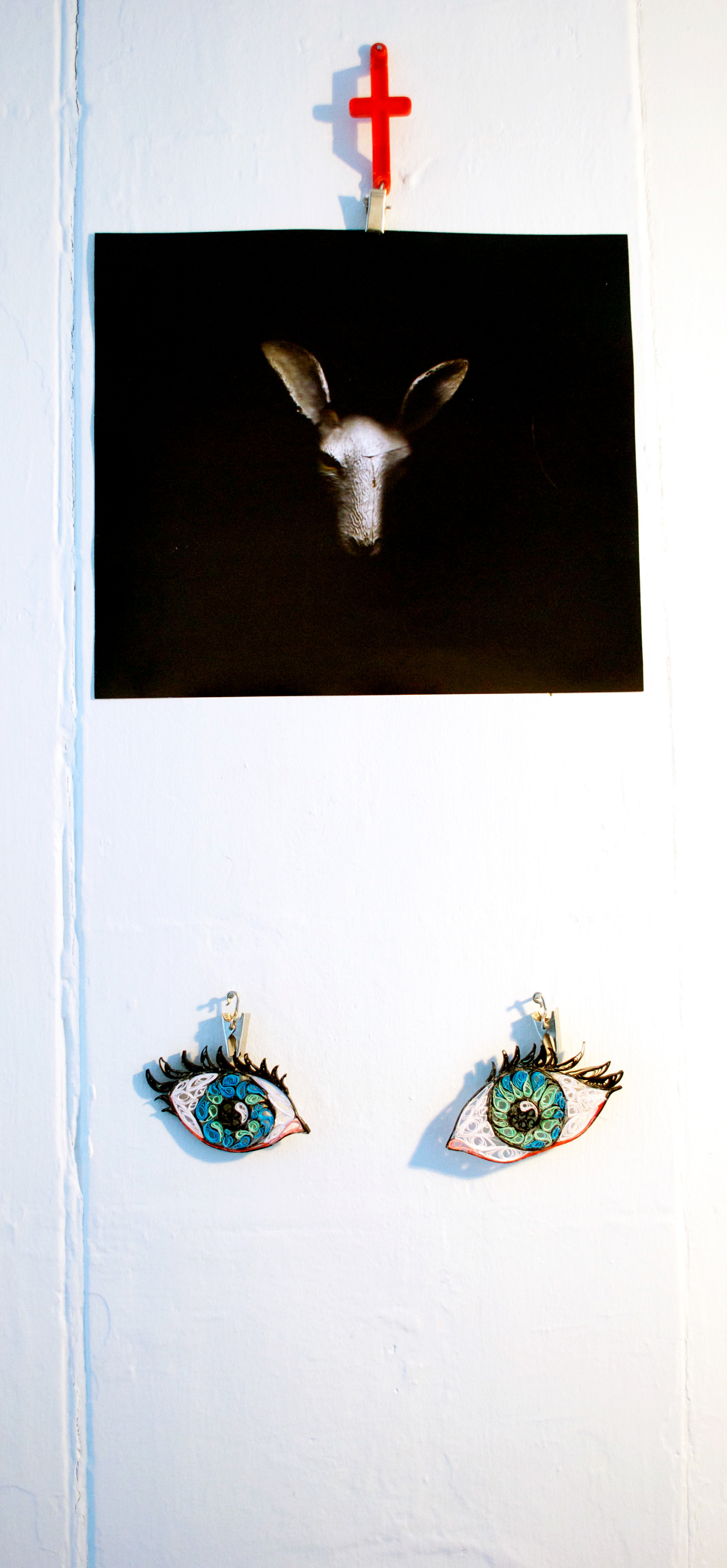 "Dagmar", photograph, eyes made with paper, found object