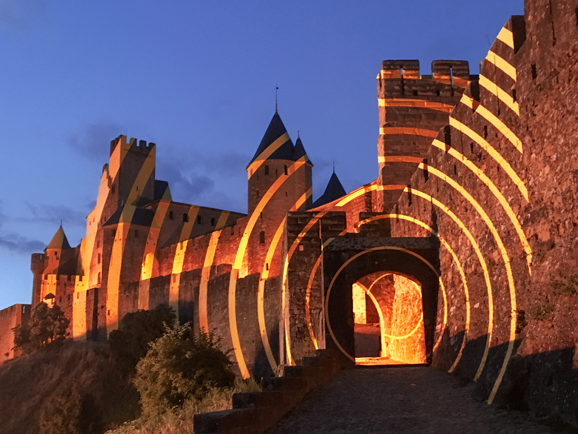 Lights on Carcasonne, France