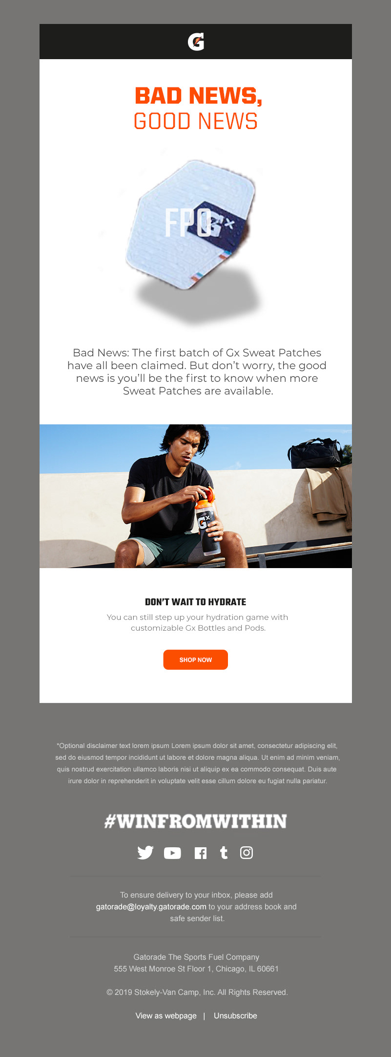 Email 2 (Desktop) with placeholder images