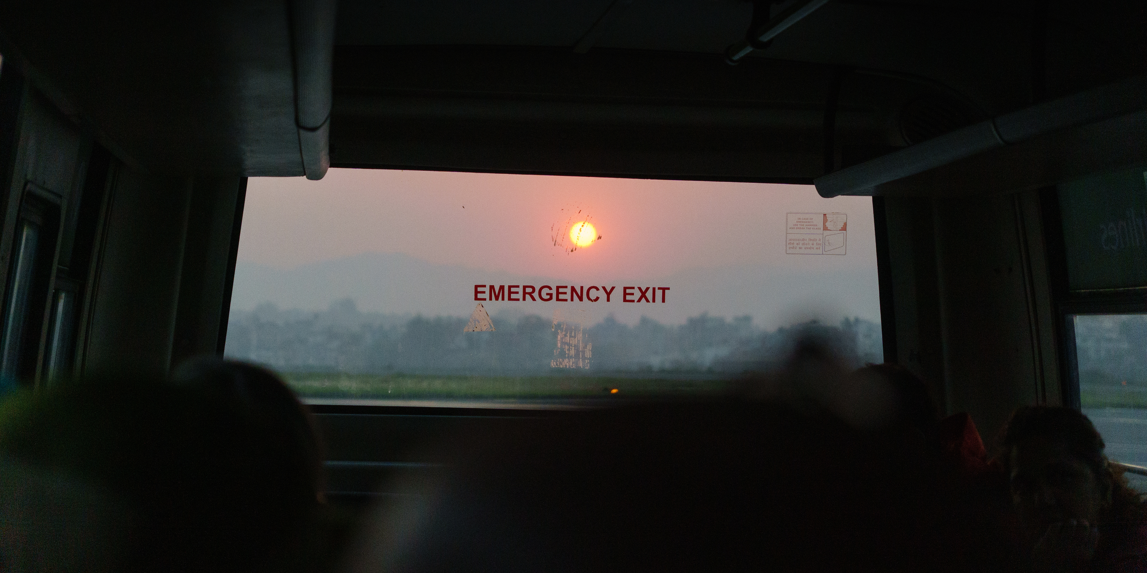 Hazy sunrise on the tarmac