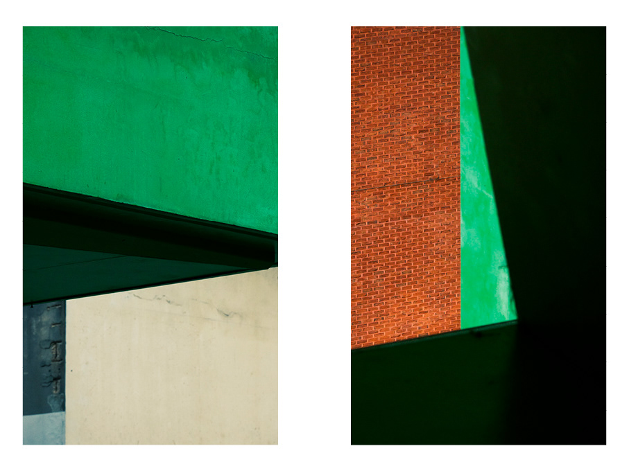 Composition noire, verte et brune