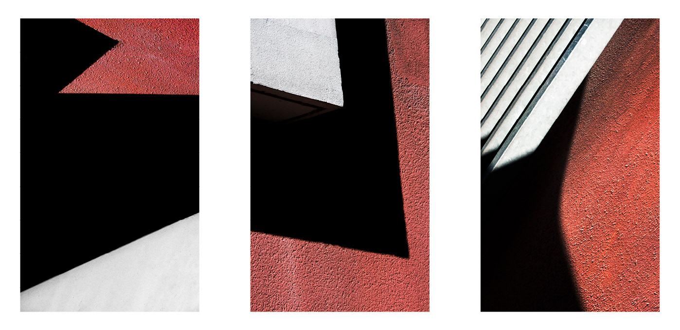 Composition rouge, noire et blanche