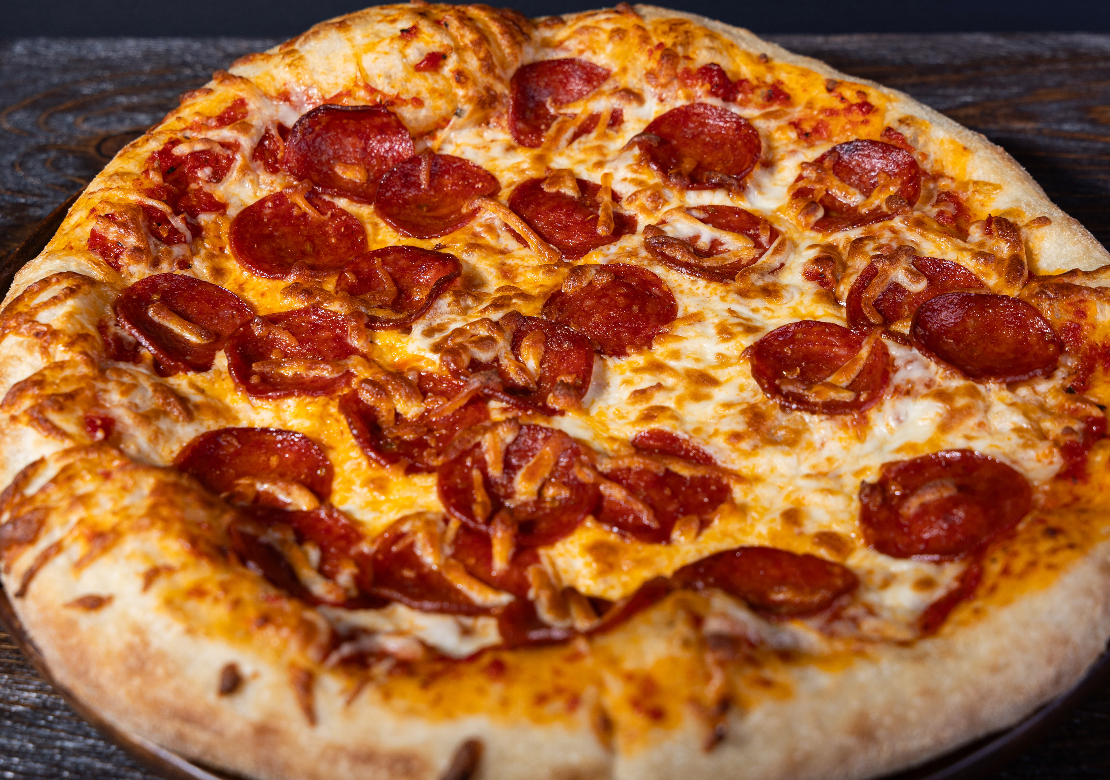 Handcrafted Pepperoni Pizza Product Photograph