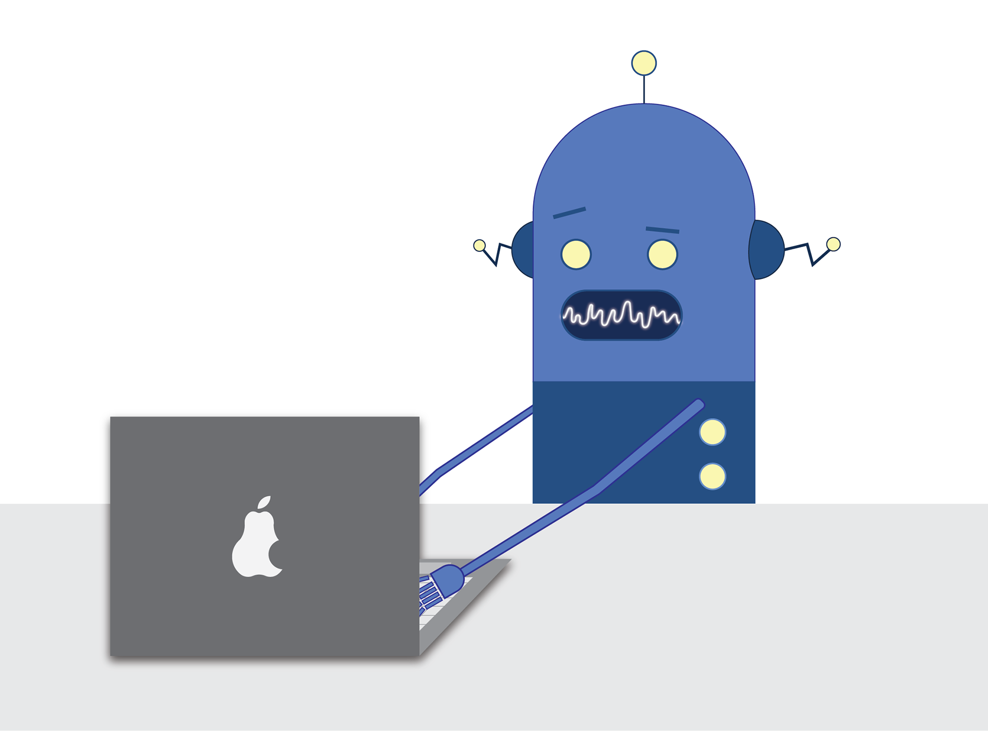 Illustration of Chat GPT robot made for WCC Newspaper "The Voice"