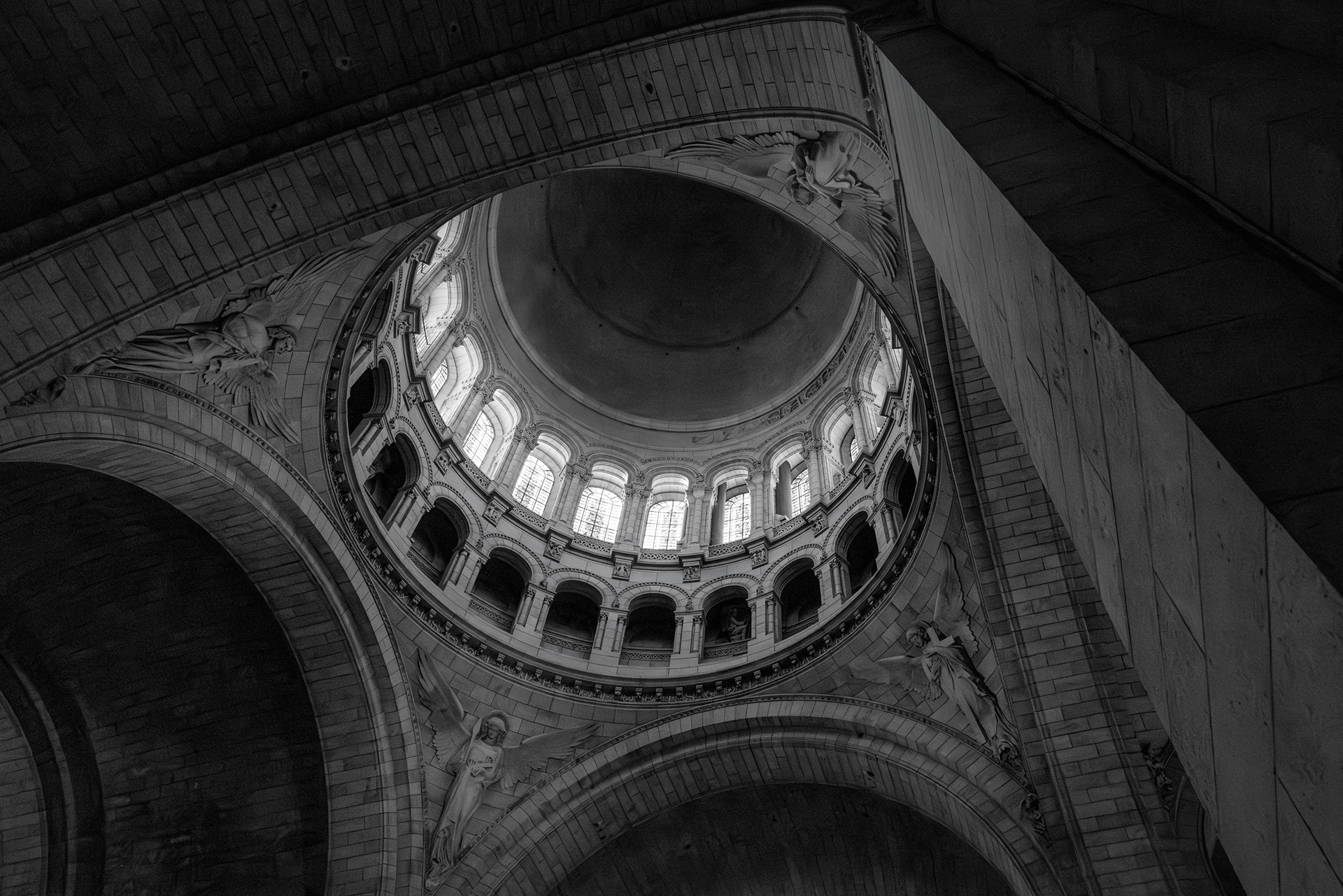 Four Angels. The dome of the Sacré-Cœur Basilica in Montmartre, Paris. Featured in Glass’s Black and White category highlight, May 2026.