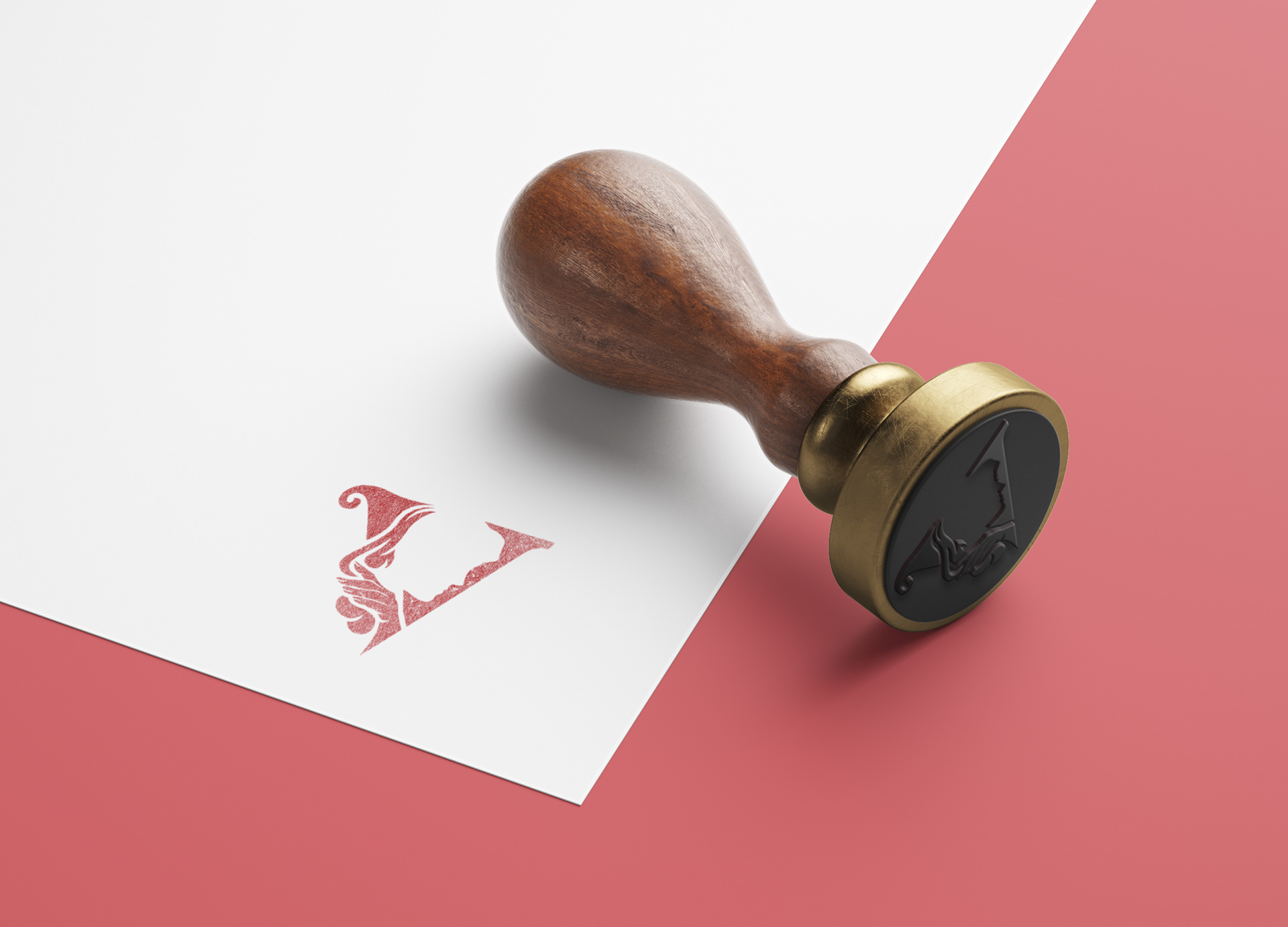 Visible Changes Letterform Logo on a Stamp