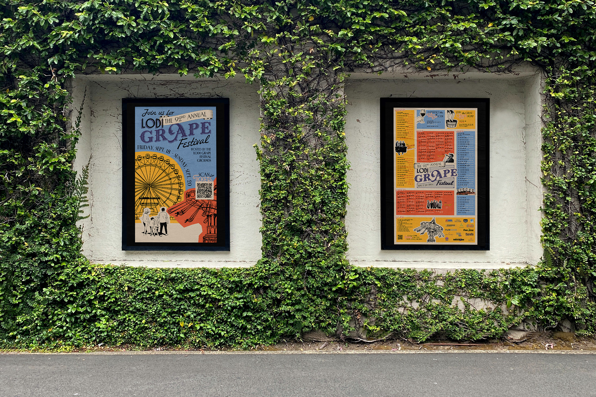 Mockup of Event Poster (left) and Event Program Poster (right)