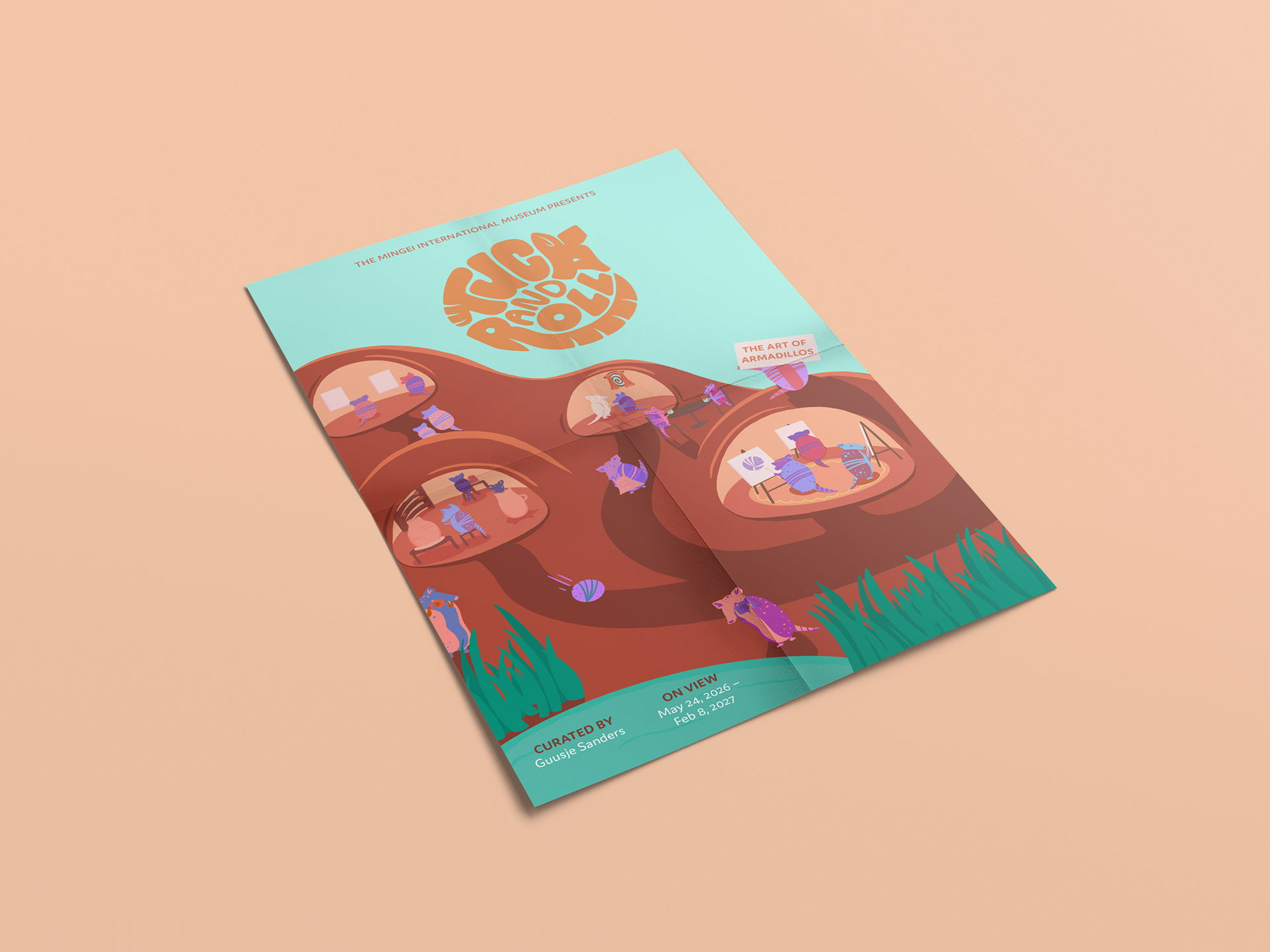 Tuck and Roll: The Art of Armadillos poster front, unfolded