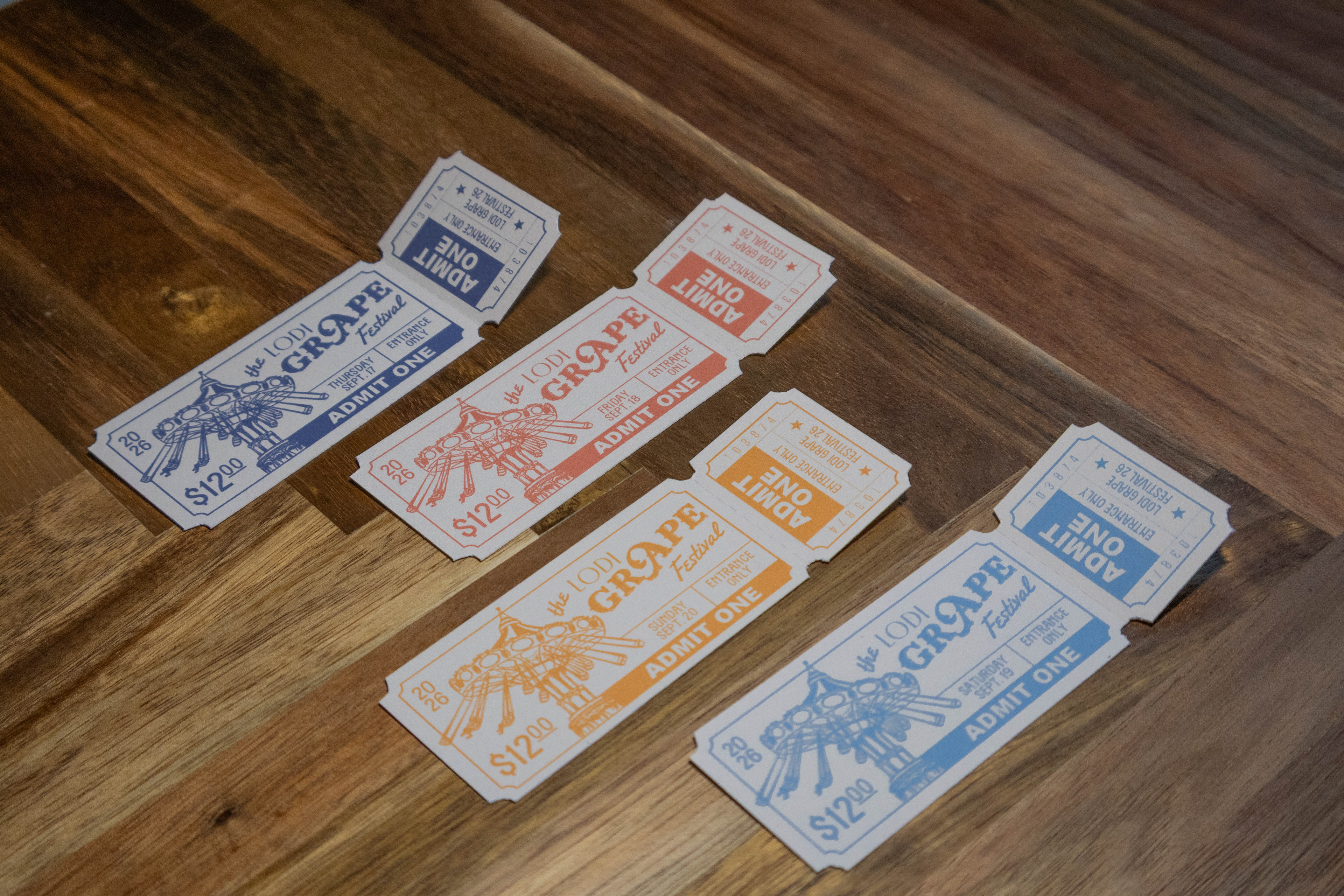 Photo of Admission Tickets for Each Day of Event