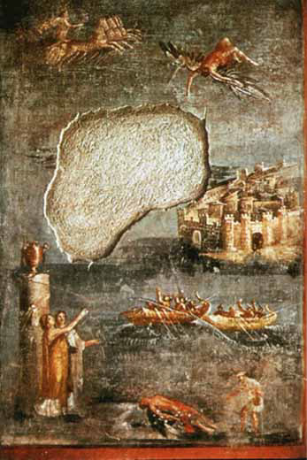 Fall of Icarus, fresco, Pompeii | Fresk z upadkiem Ikara, Pompeje