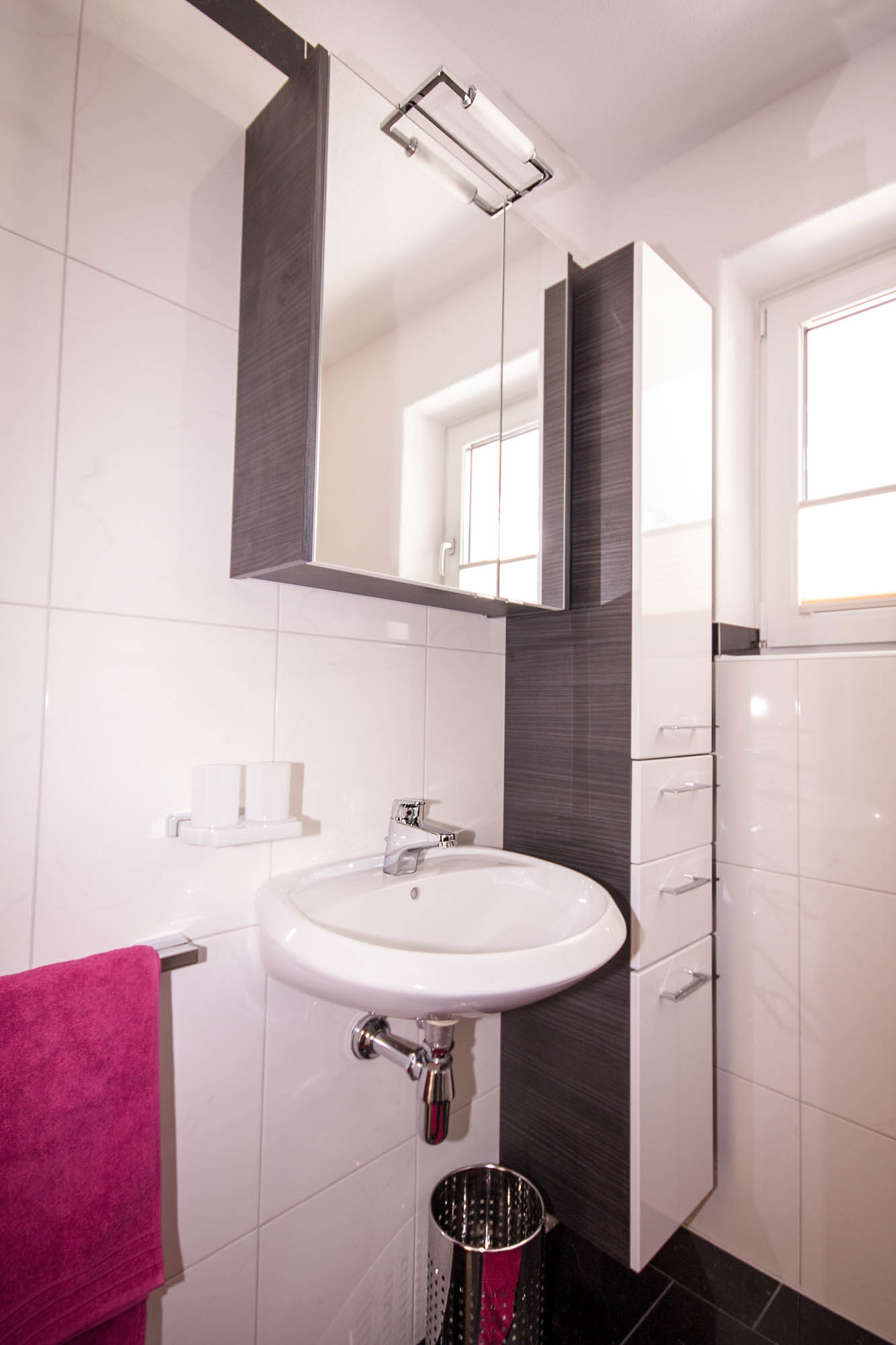 Waschbecken mit Spiegelschrank
