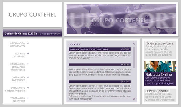 Web Grupo Cortefiel