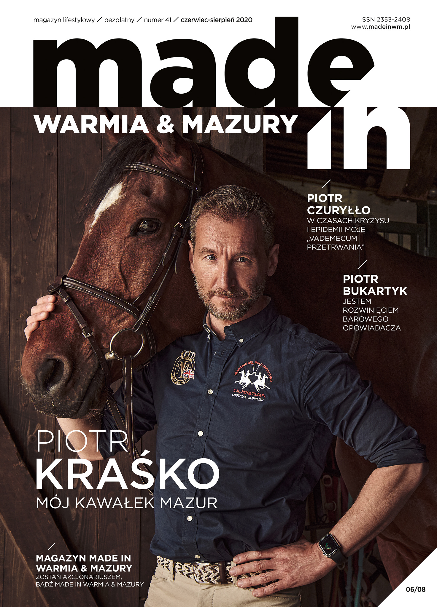 Piotr Kraśko fot. Piotr Ratuszyński okładka magazynu  Made In Warmia&Mazury