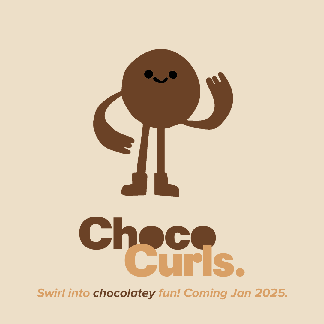Social media post featuring the brand mascot, 'Mr Choccy'.