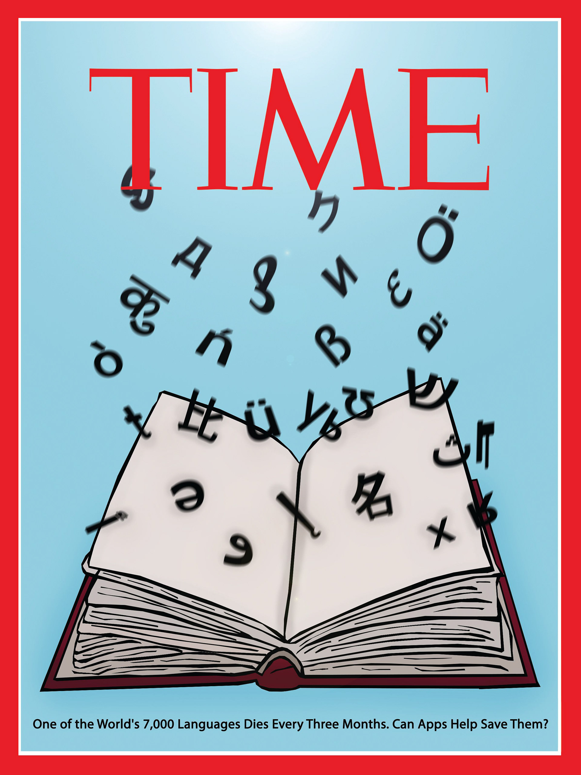 Time magazine cover: Discussing the loss of languages and its cultural impact.