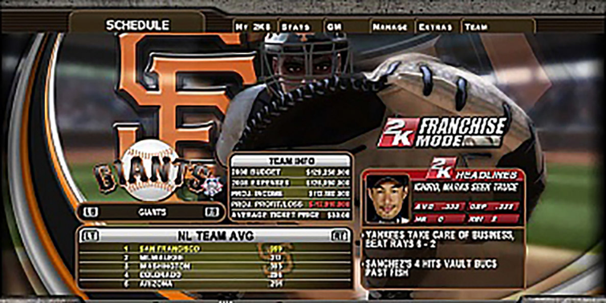 Created All User Interface Backgrounds for MLB2K8