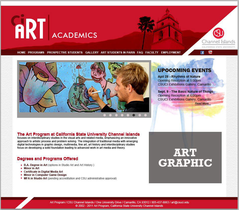 CSUCI - Art Department Website Prototype