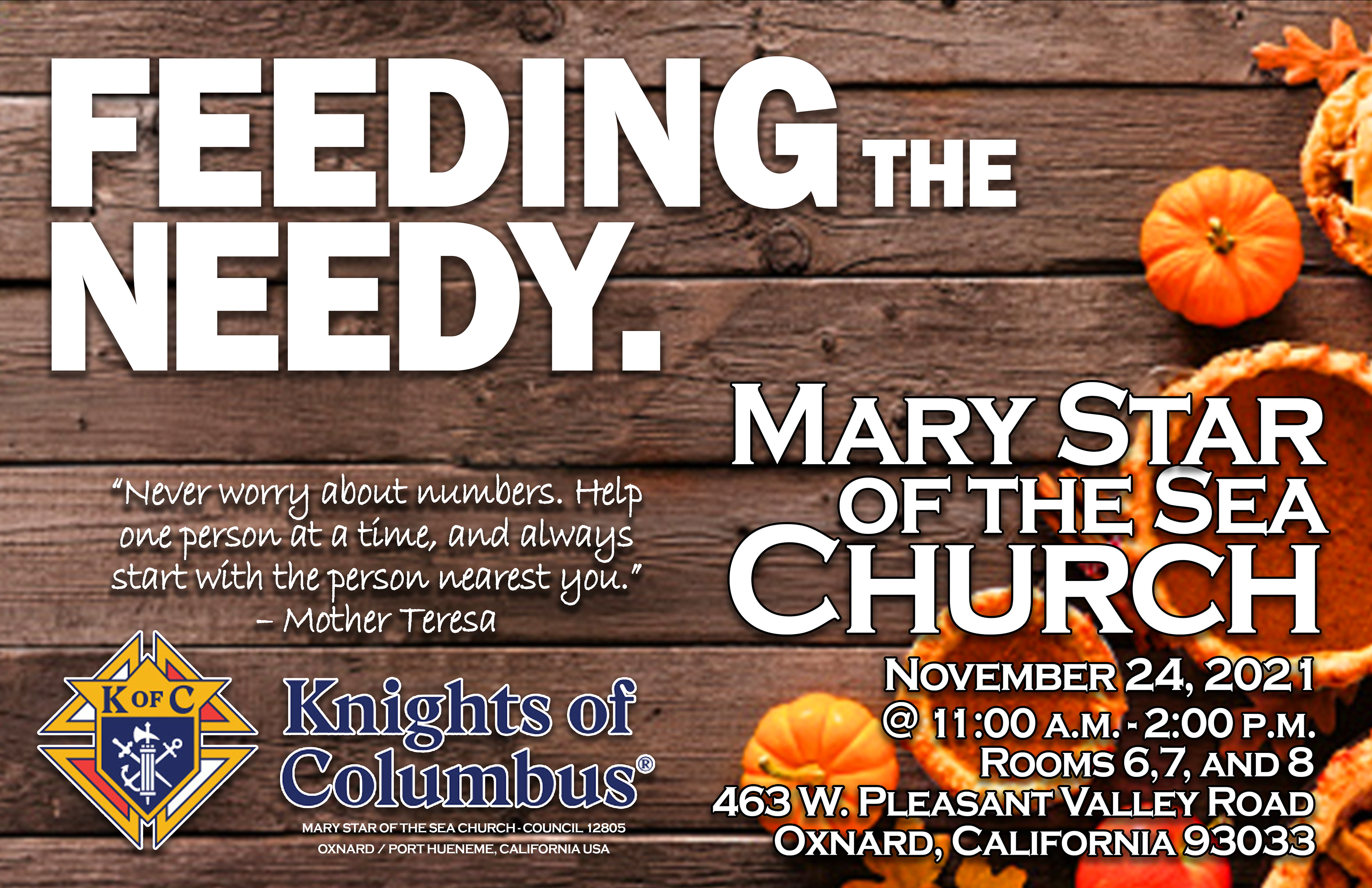 Announcement for the Knights of Columbus - Council 12805