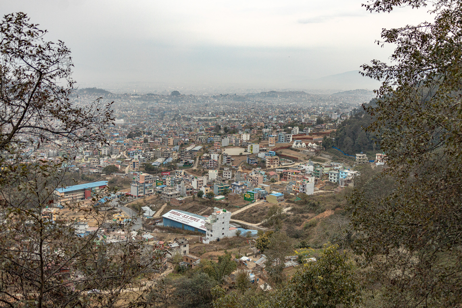 View of the outskirts of Kathmandu, Nepal.