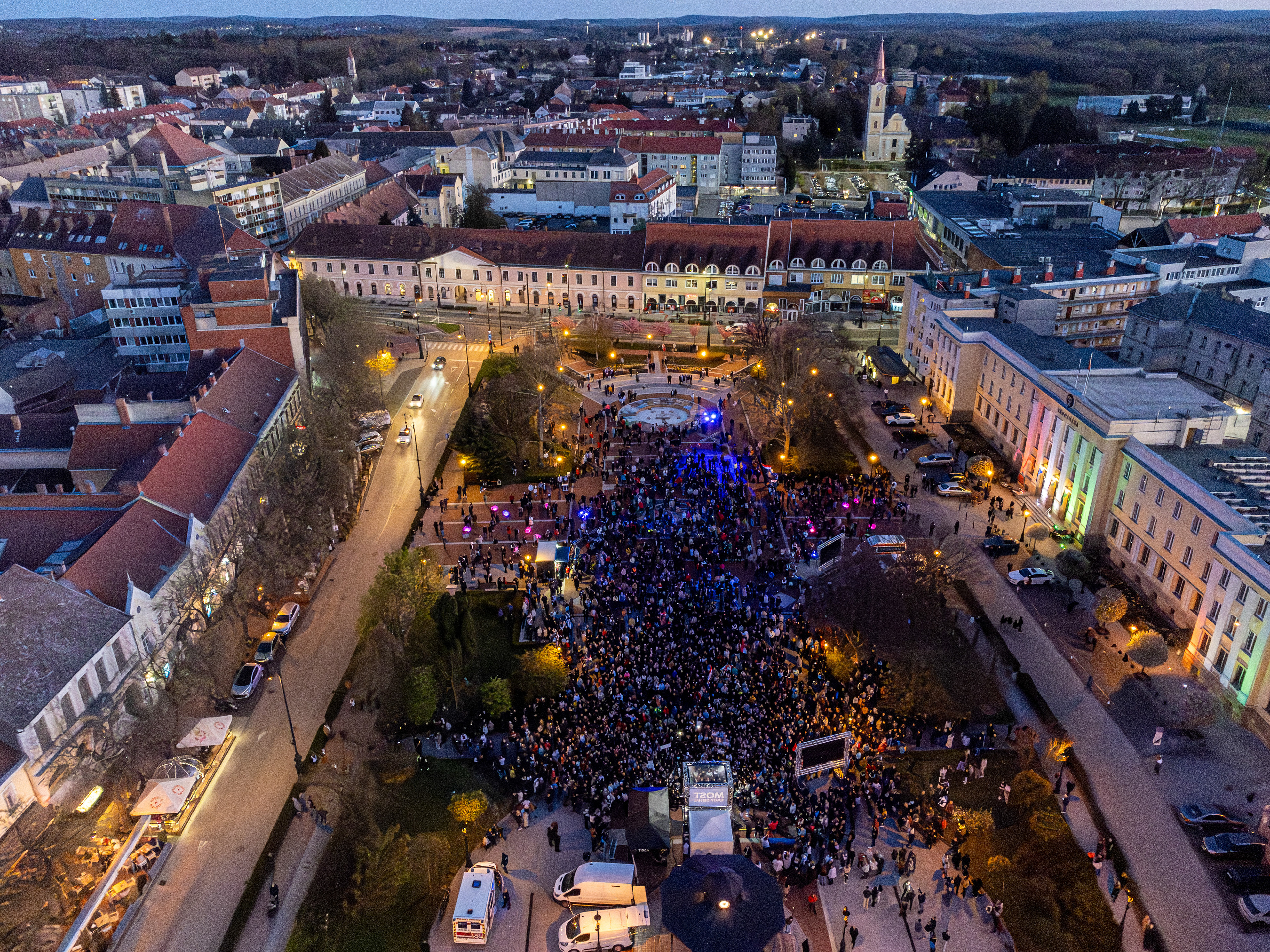 Election rally of the Tisza party in Nagykanizsa.