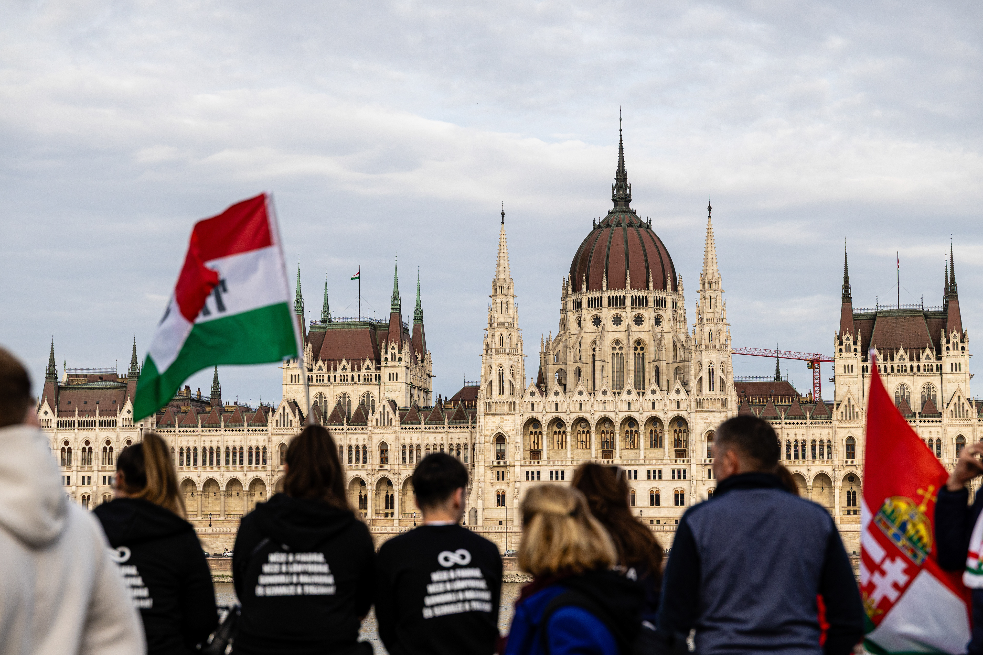 Election night of Peter Magyar and the Tisza party in Budapest.