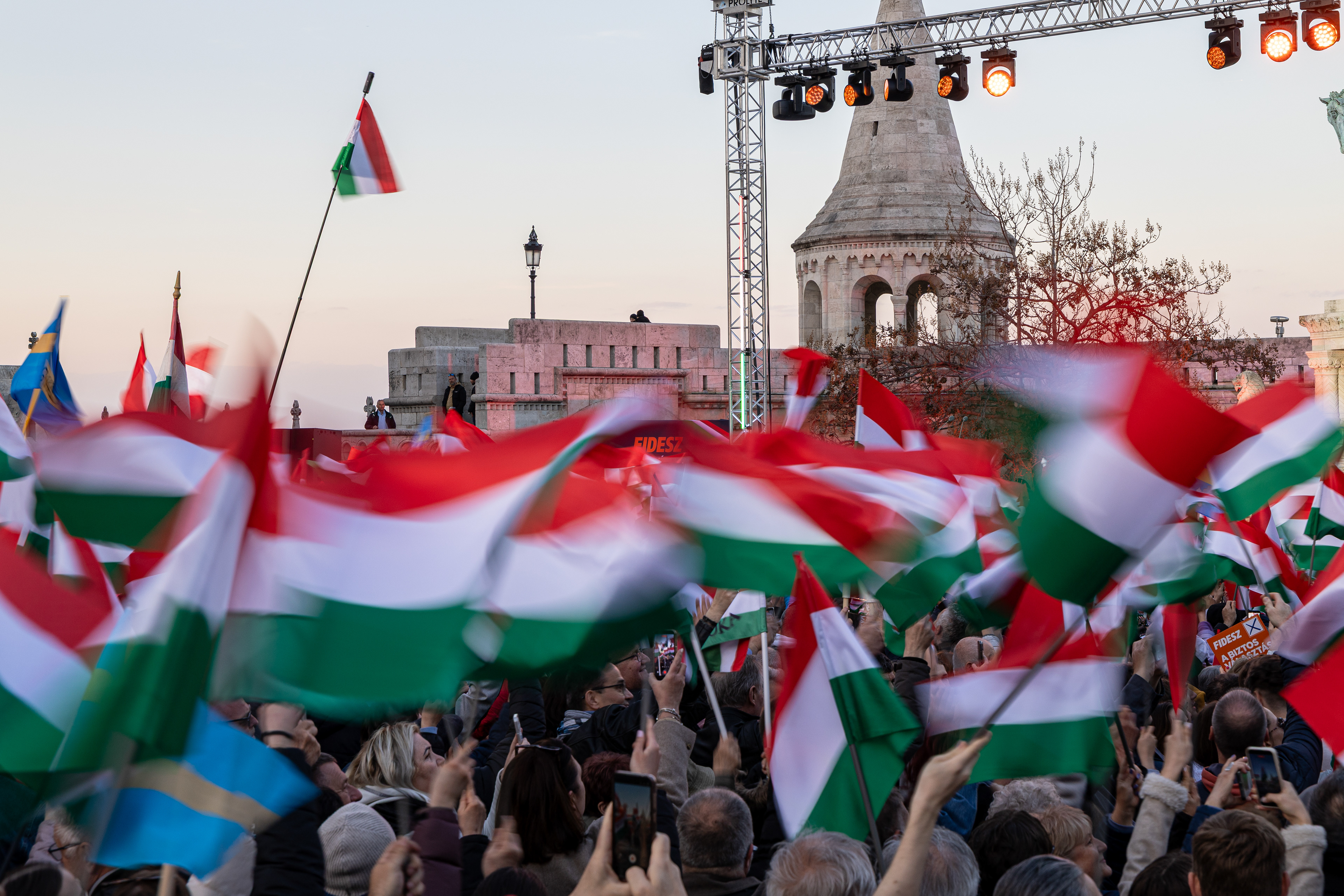 Fidesz party rally in Budapest.