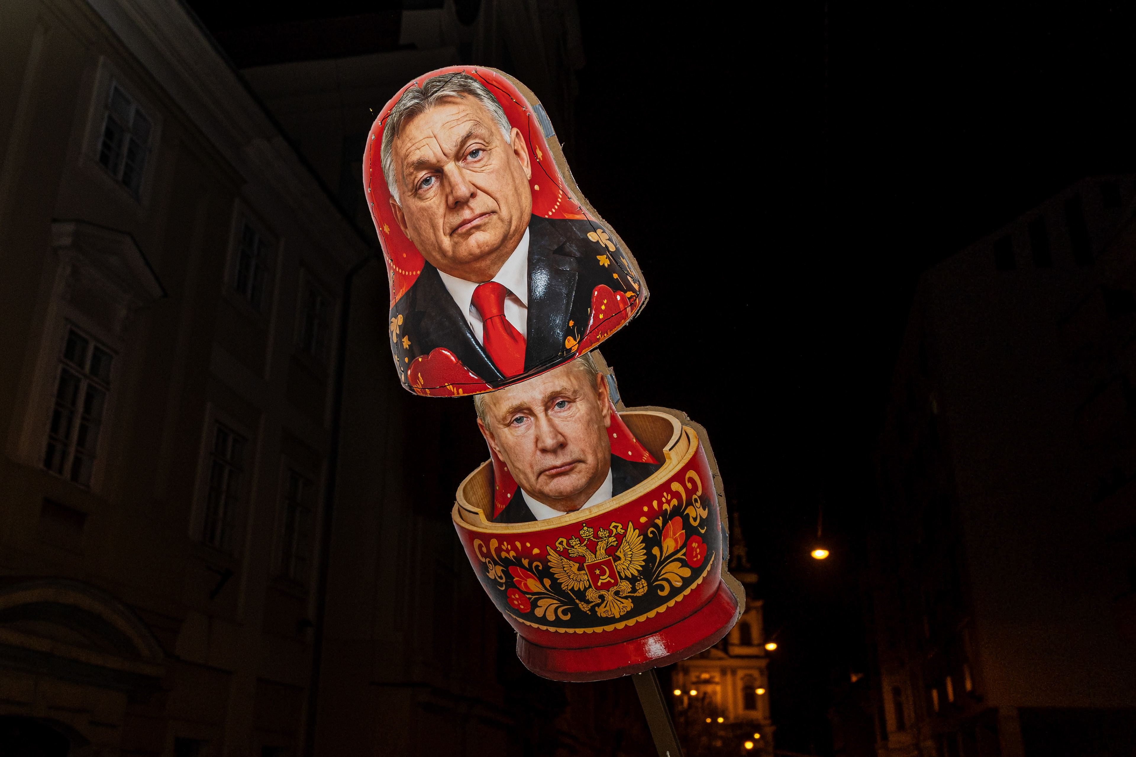 Tisza party supporters celebrate election victory.