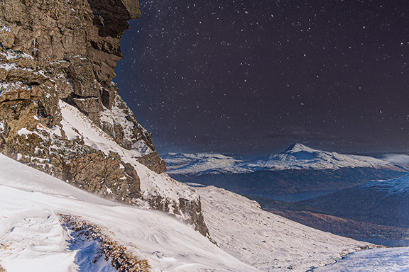 Evening winter's shot of ben lomond taken from the Cobbler