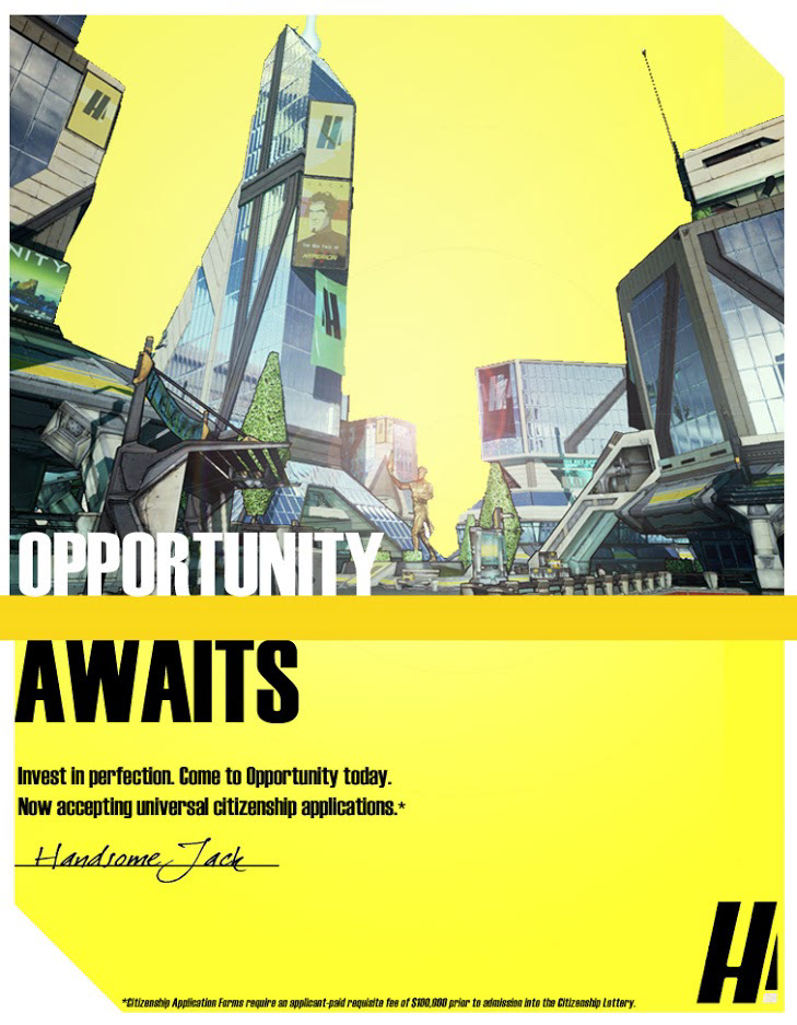 Fanmade poster for the Hyperion Corporation from the game Borderlands 2.