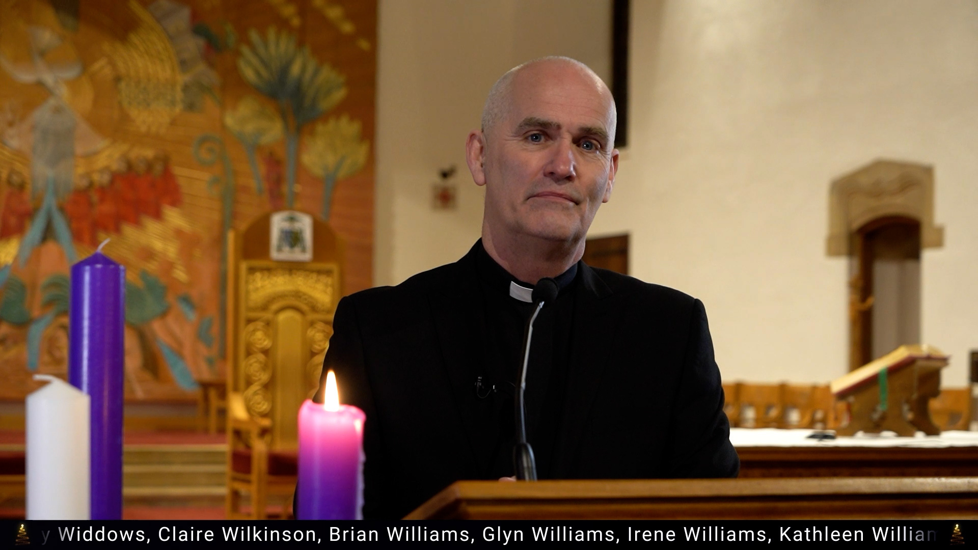 Father Mark Floody of Northampton Cathedral provided a blessing for Cynthia Spencer's Tree of Love Service