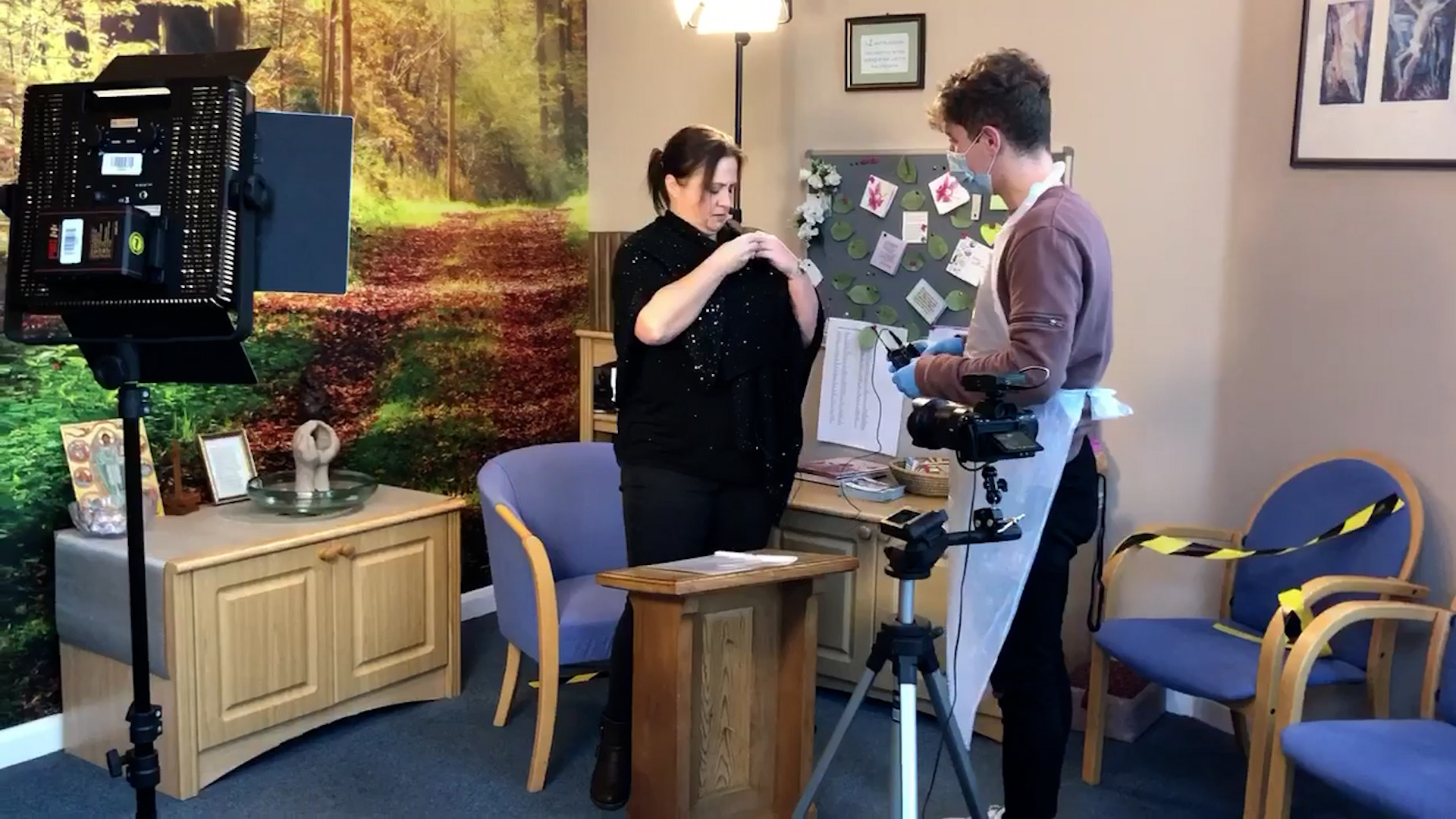 Filming Sandi at Cynthia Spencer Hospice