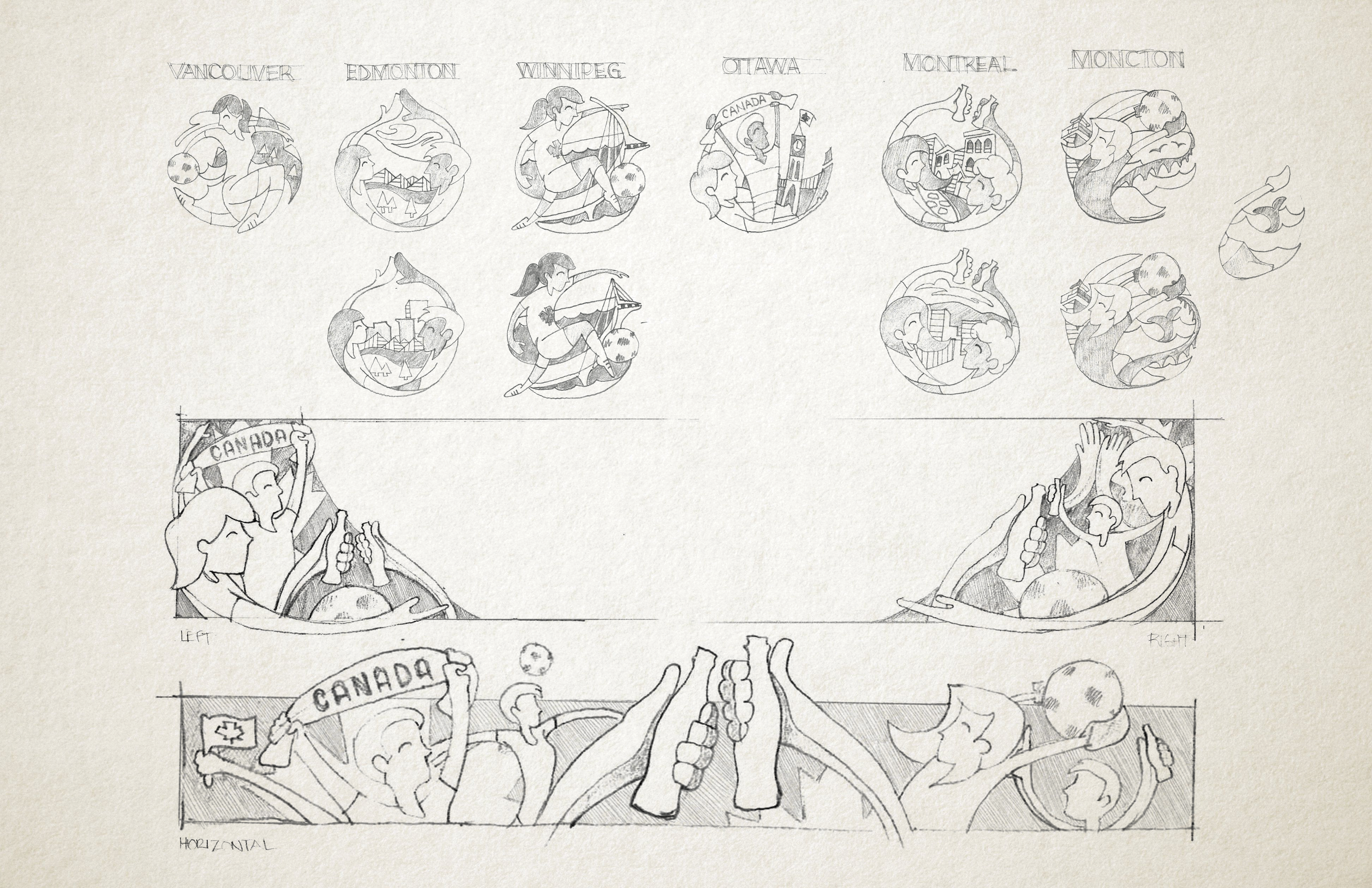 Concept Sketches • Host Cities & Extended Illustration Elements