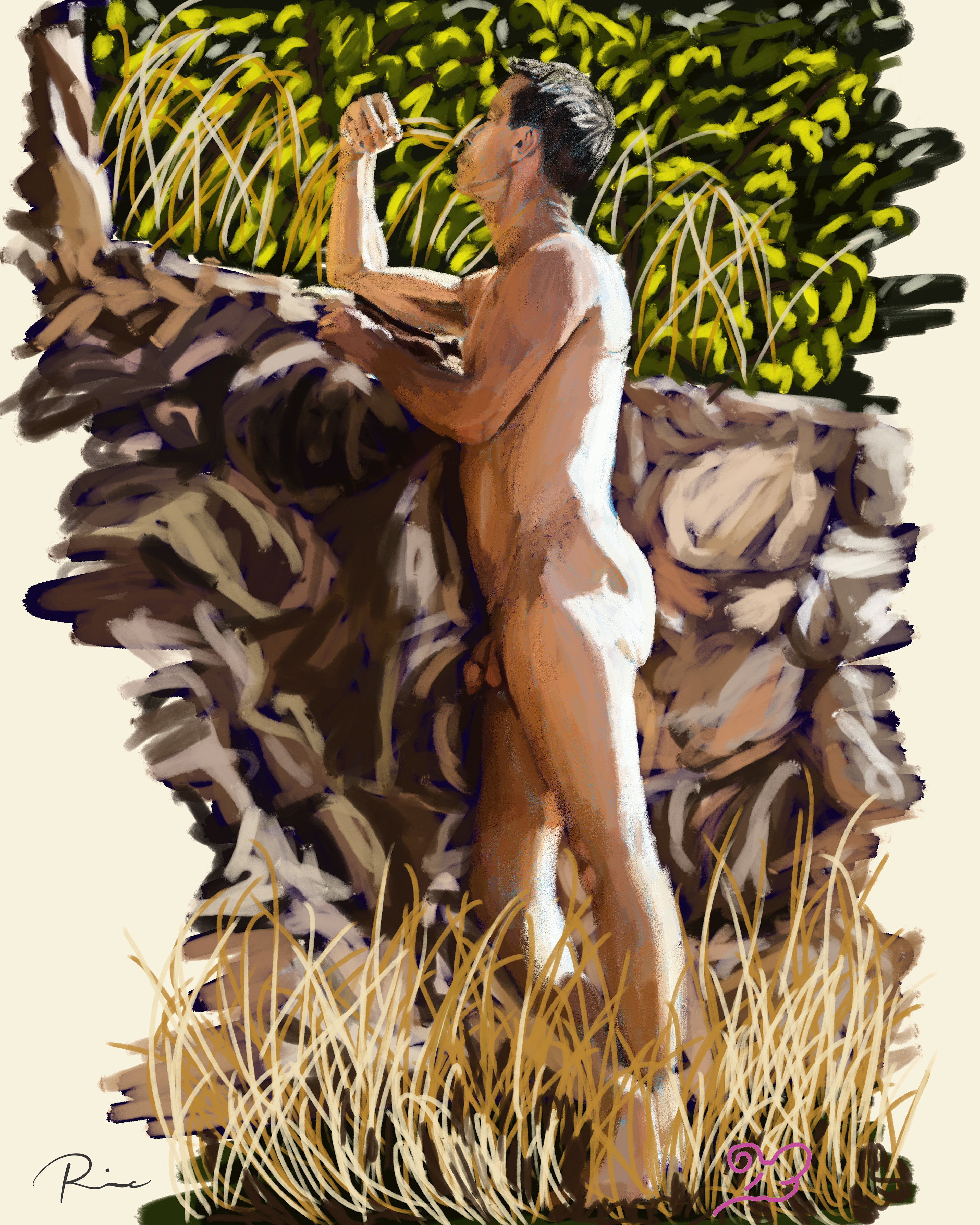 wonderful artwork by Daydreamer instagram.com/travisbpaints | model: François Joël from a photo by ric4men.com