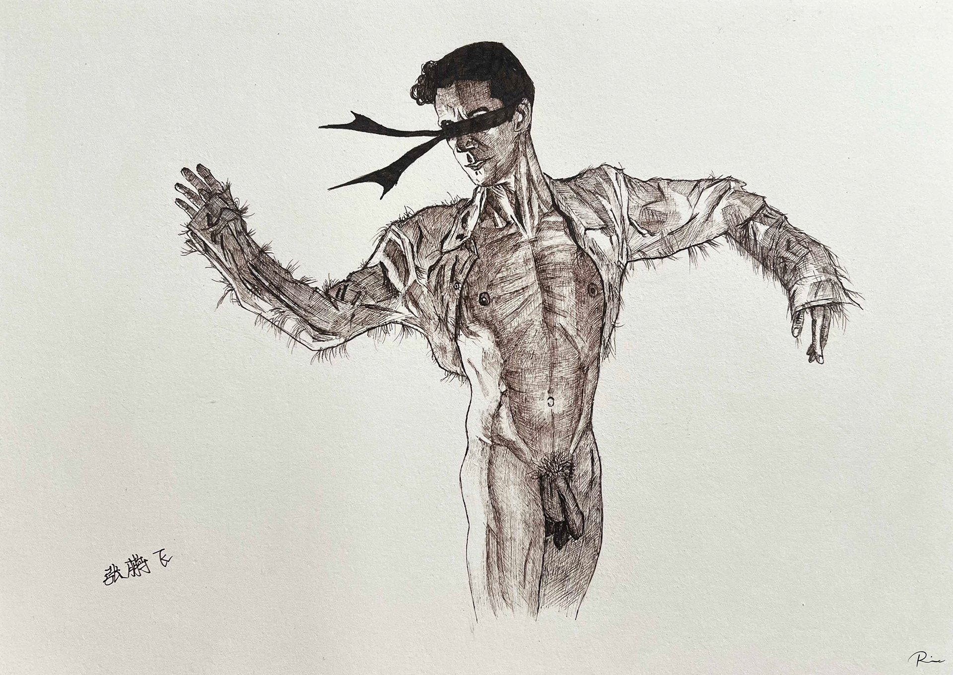 wonderful artwork by Phil Zhang instagram.com/menonart69 | model: François Joël from a photo by ric4men.com