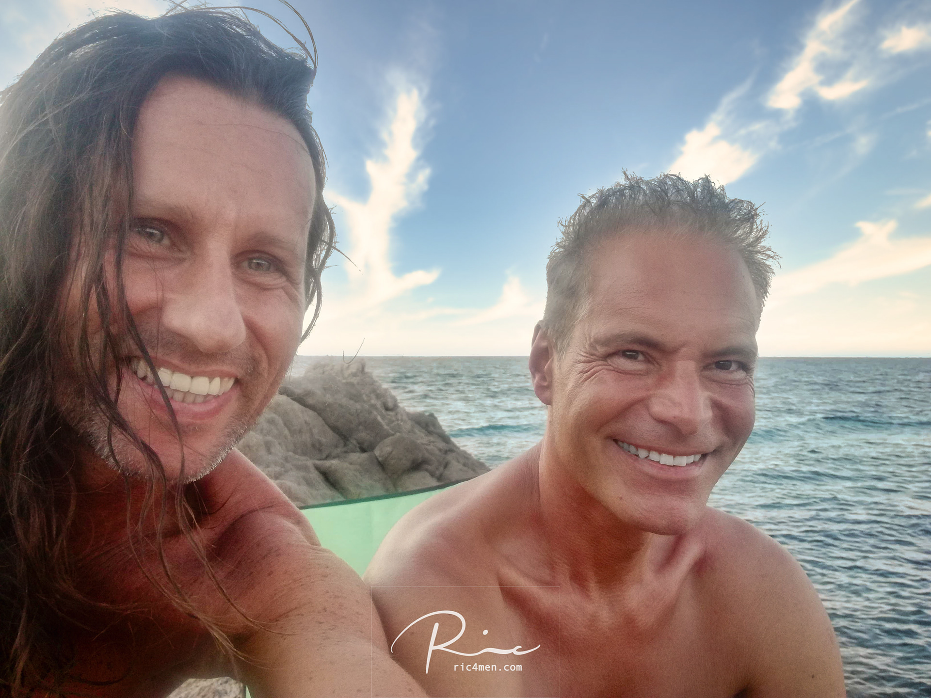 un sefie avec Thierry à la plage